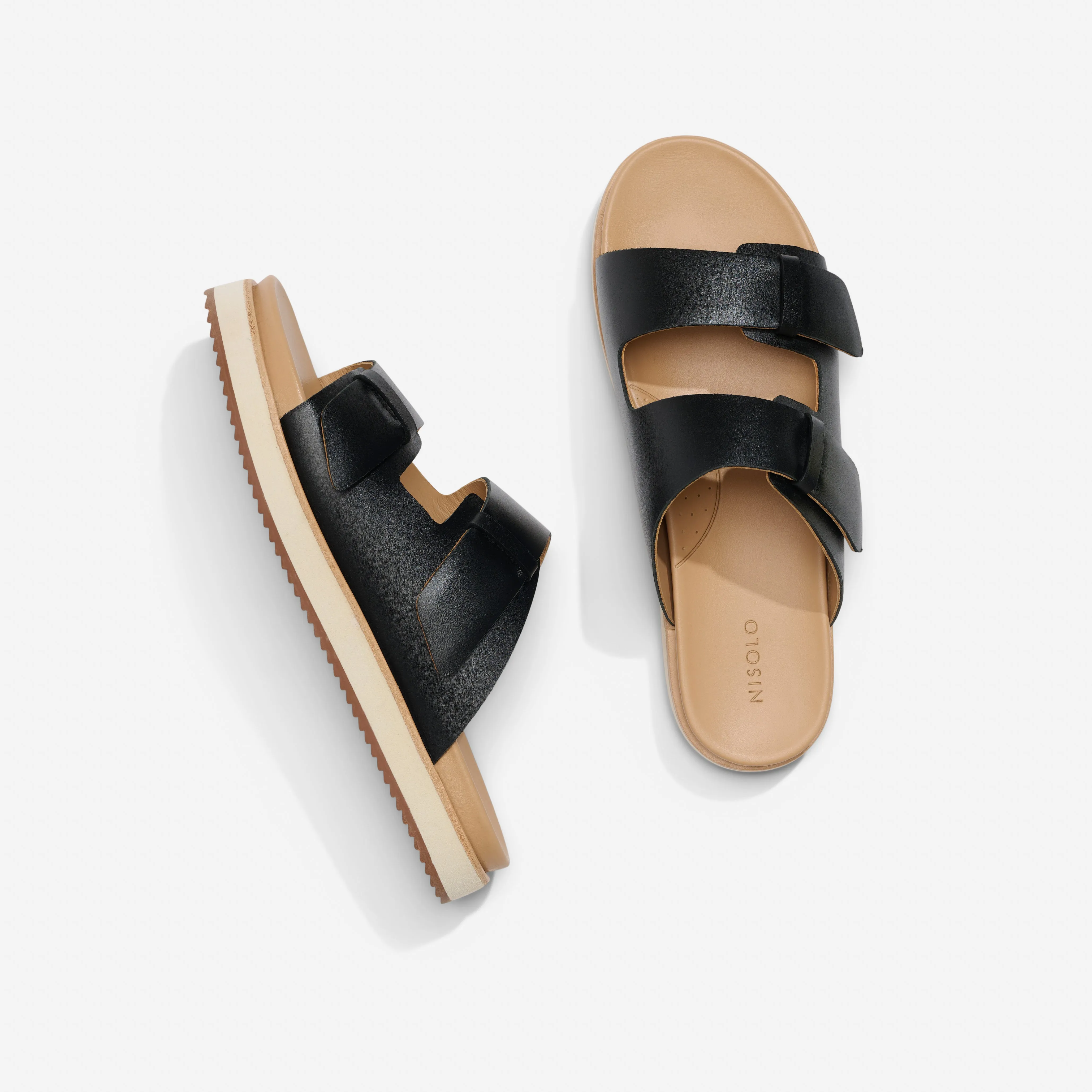 Ella Flatform Slide Black -NISOLO