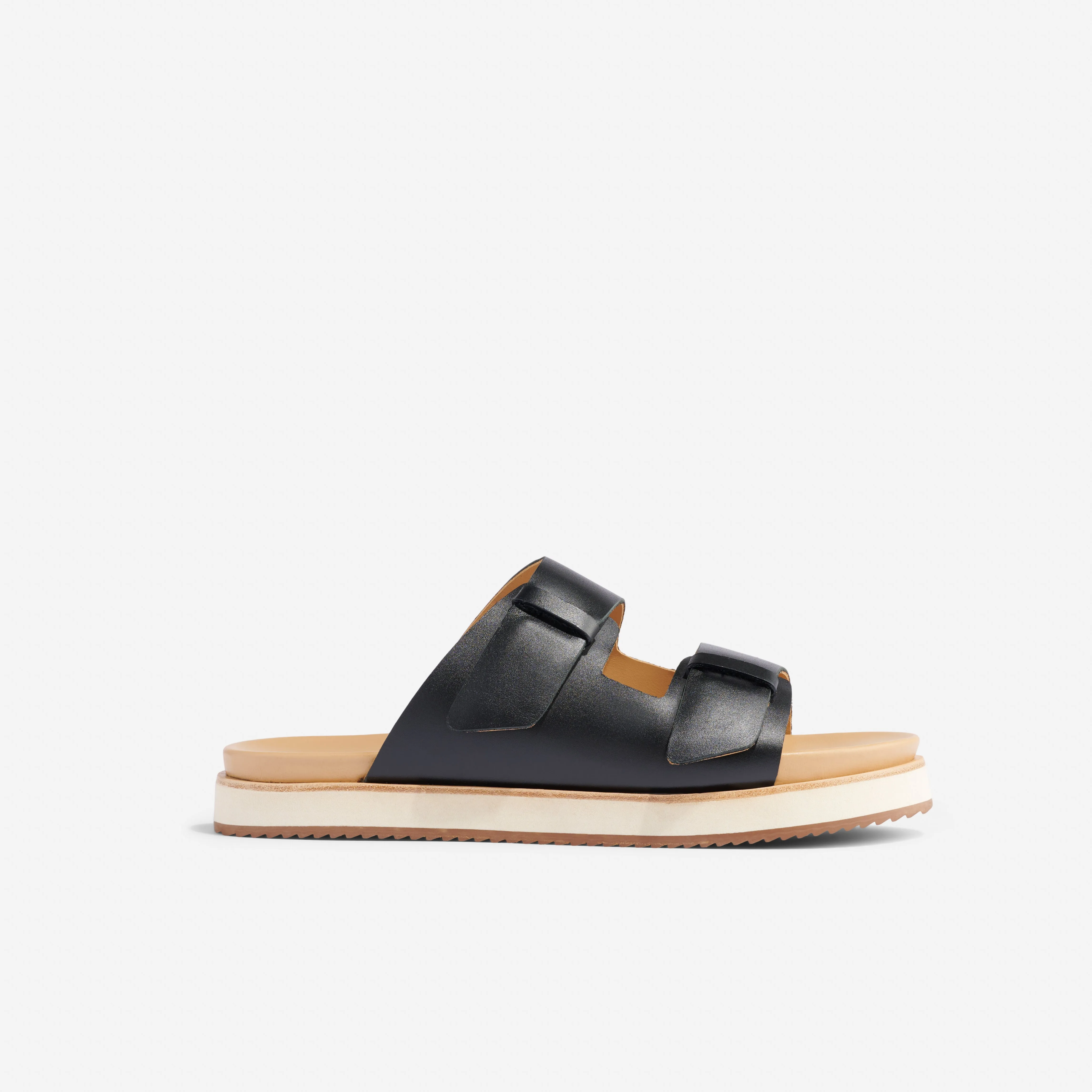 Ella Flatform Slide Black -NISOLO