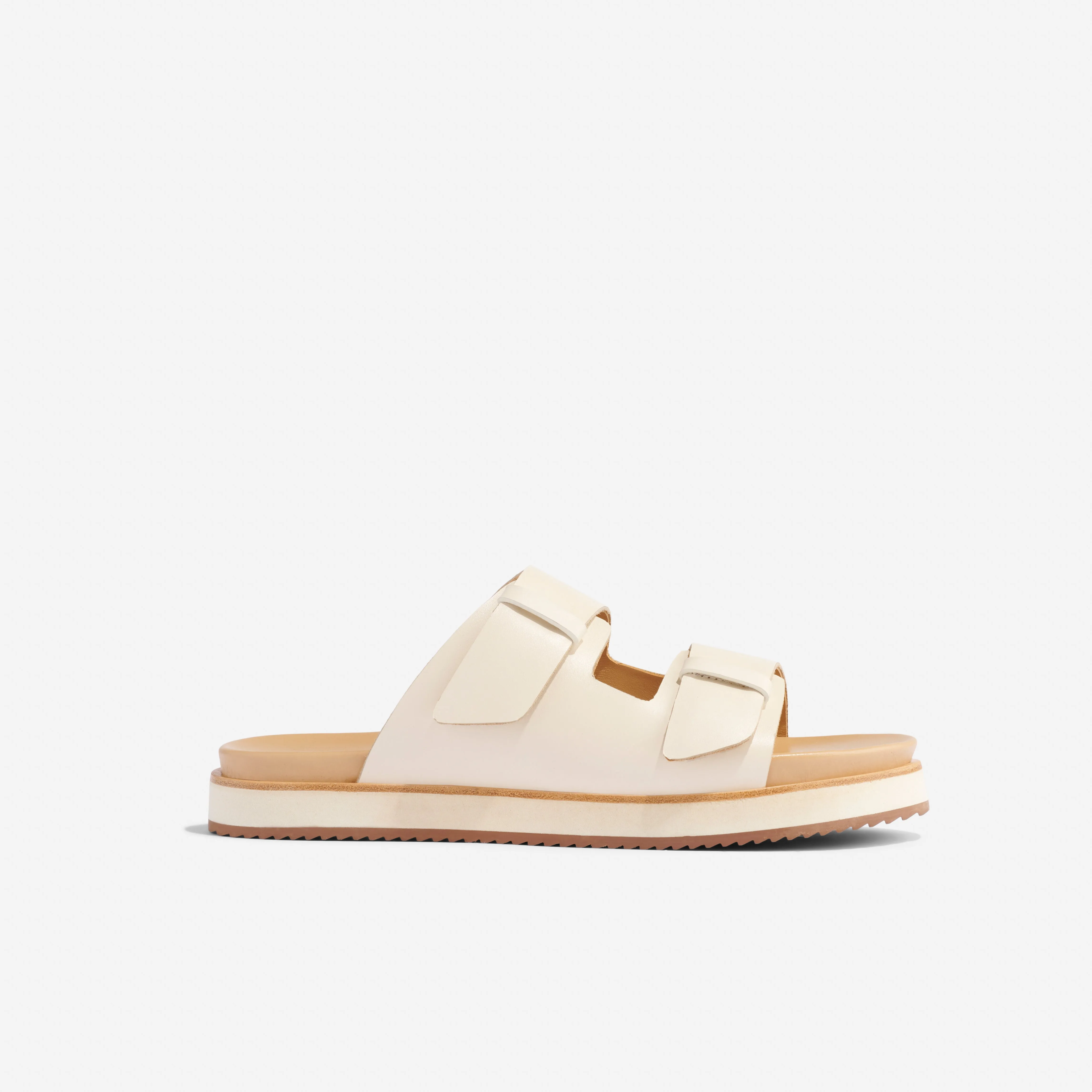 Ella Flatform Slide Bone -NISOLO