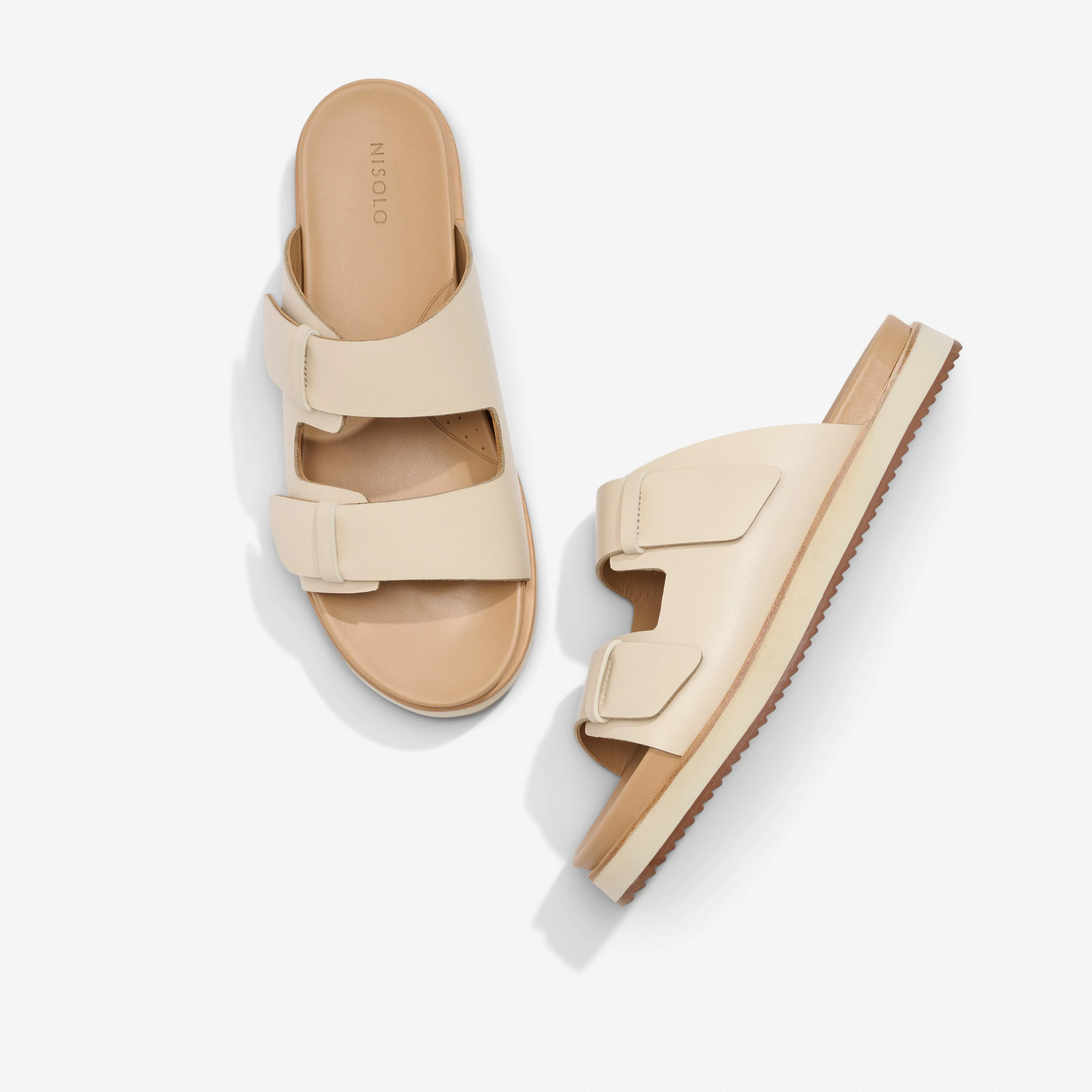 Ella Flatform Slide Bone -NISOLO