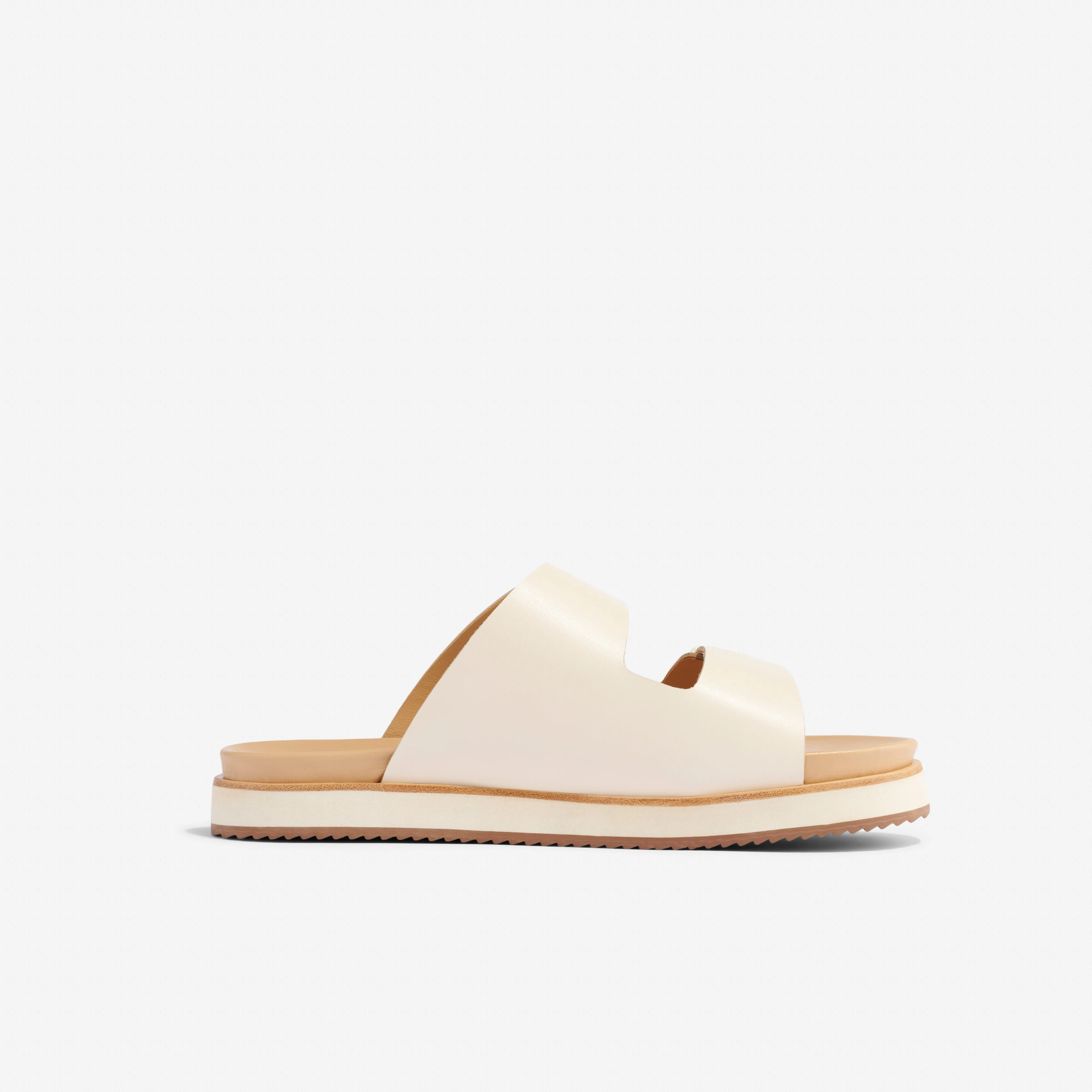 Ella Flatform Slide Bone -NISOLO