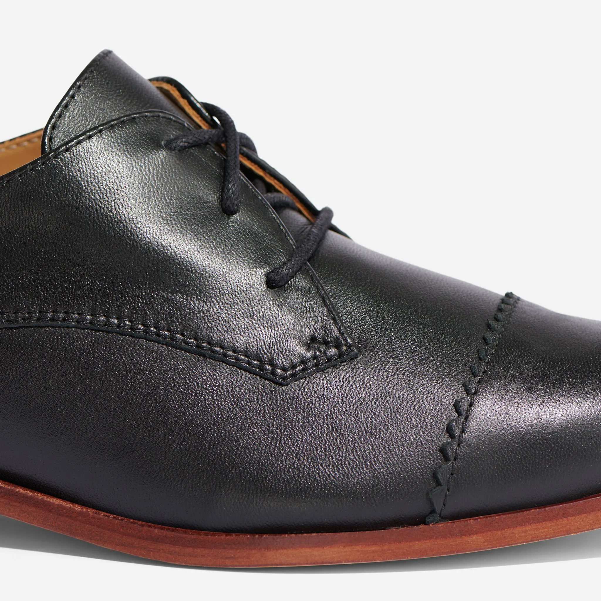 Emilia Cap Toe Oxford Black -NISOLO