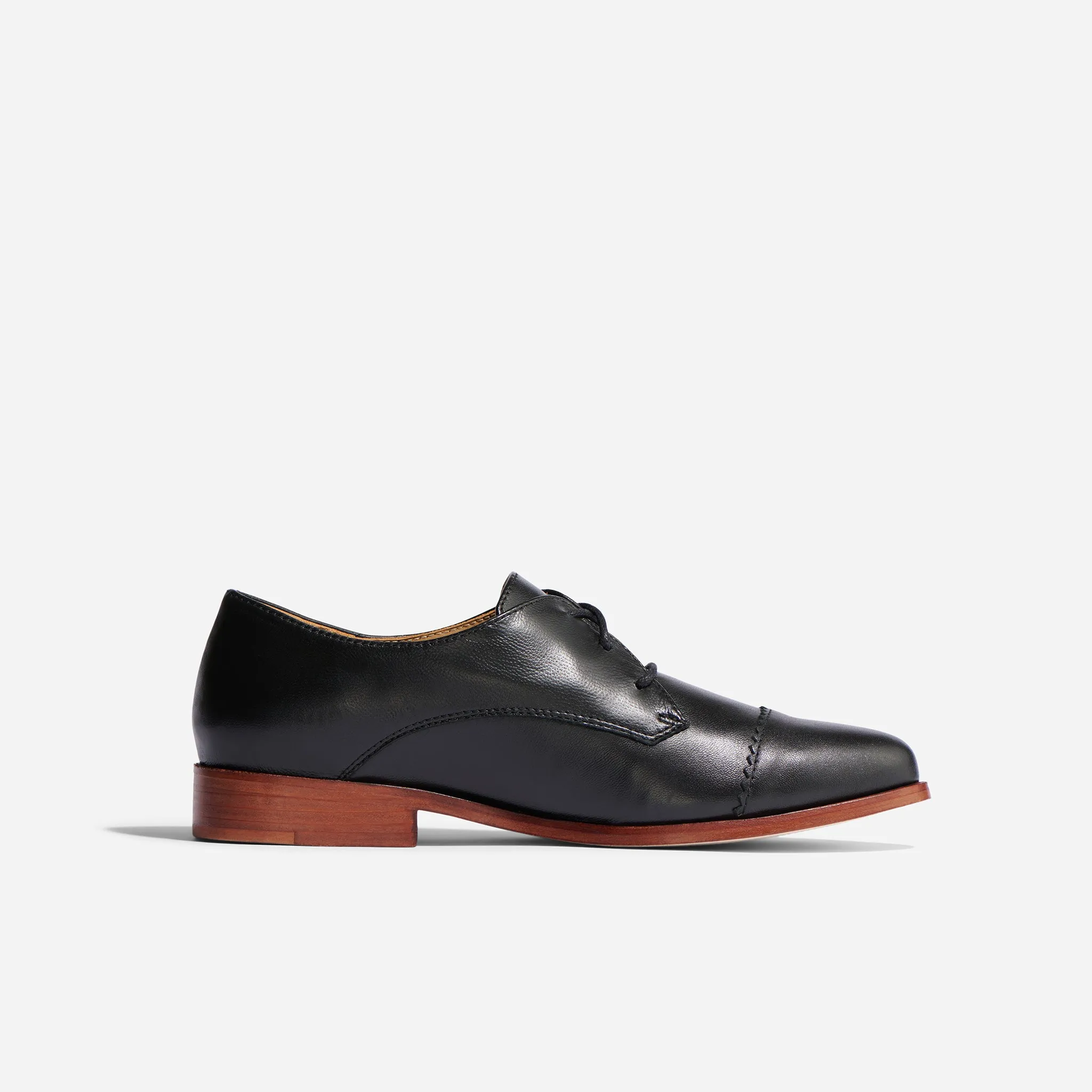 Emilia Cap Toe Oxford Black -NISOLO