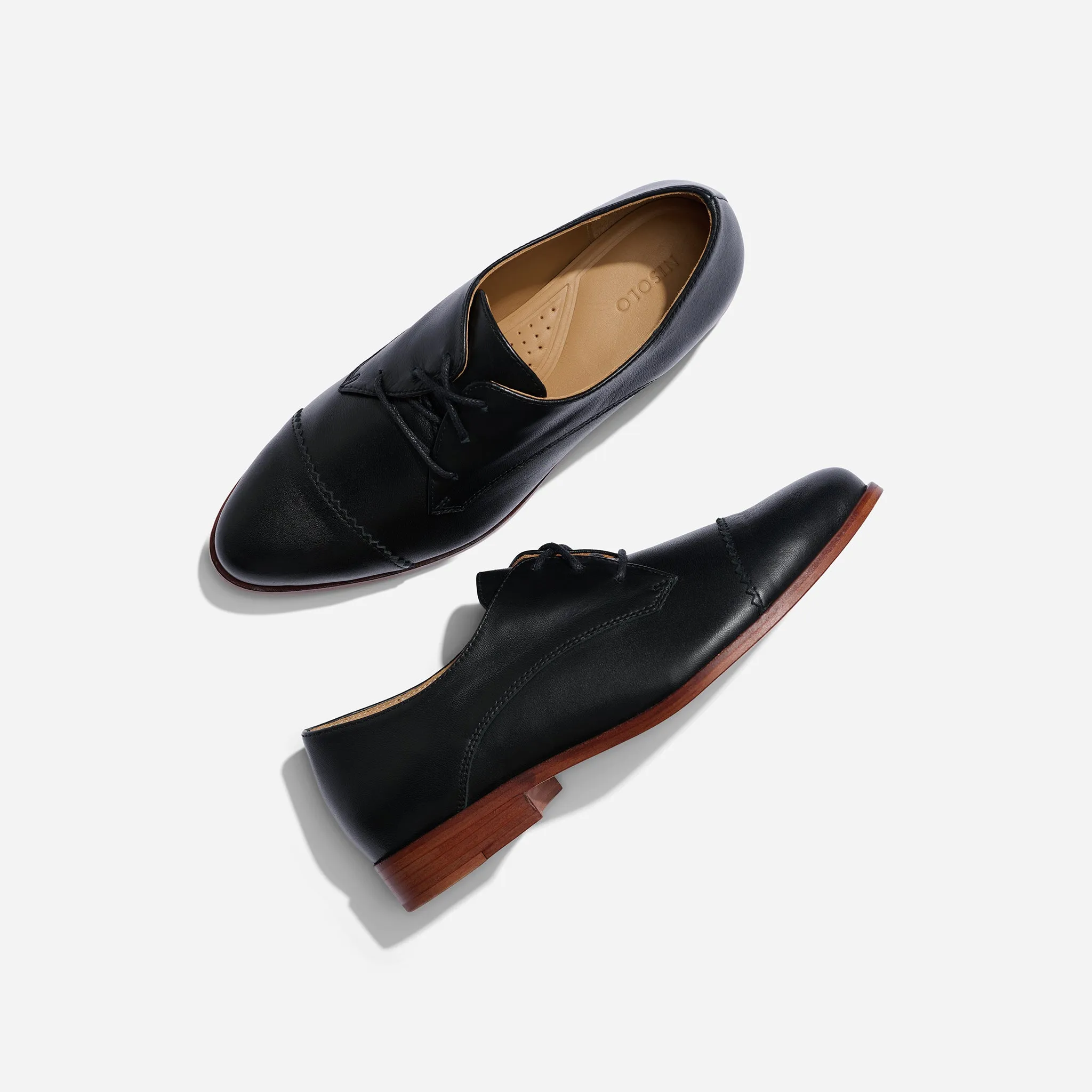 Emilia Cap Toe Oxford Black -NISOLO