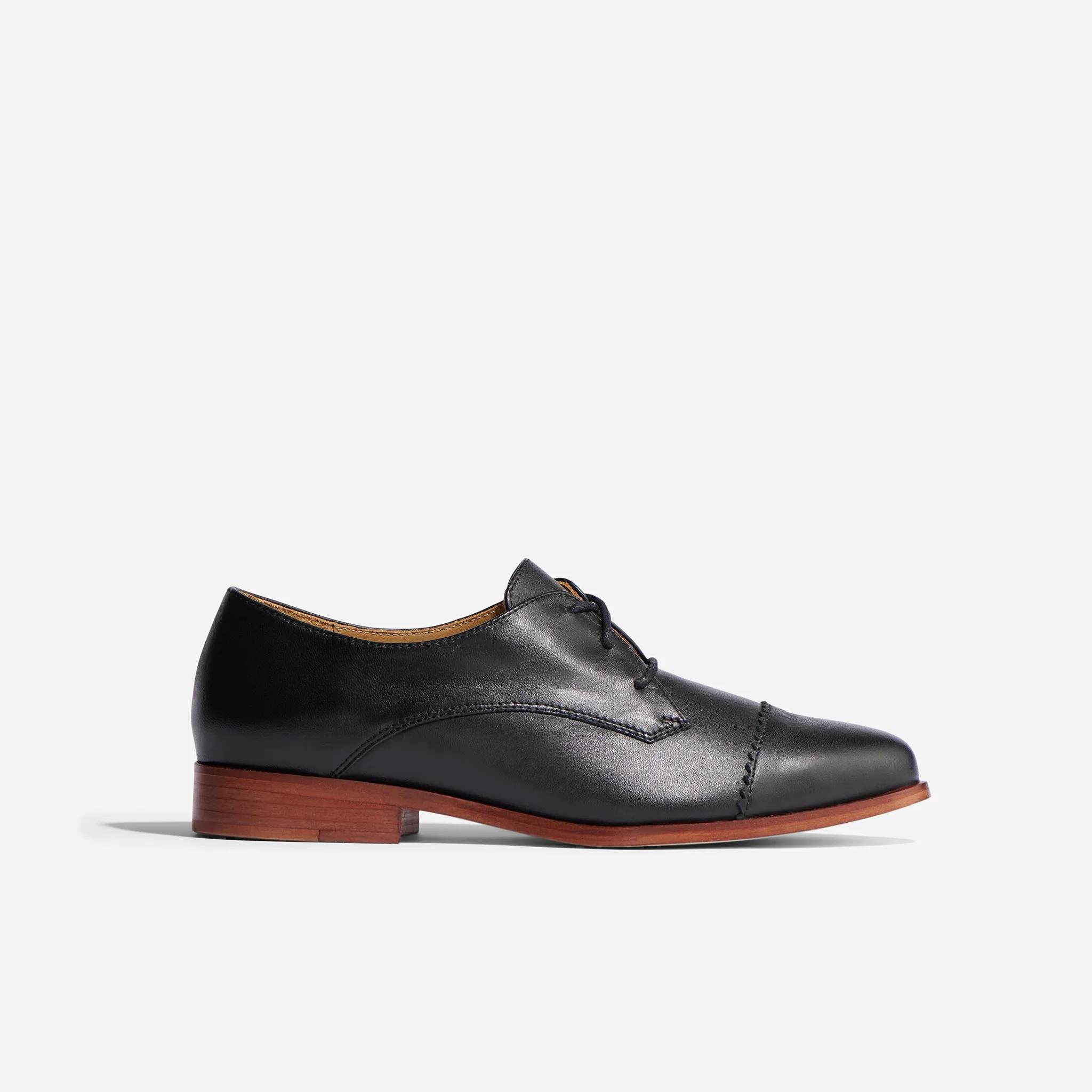 Emilia Cap Toe Oxford Black -NISOLO