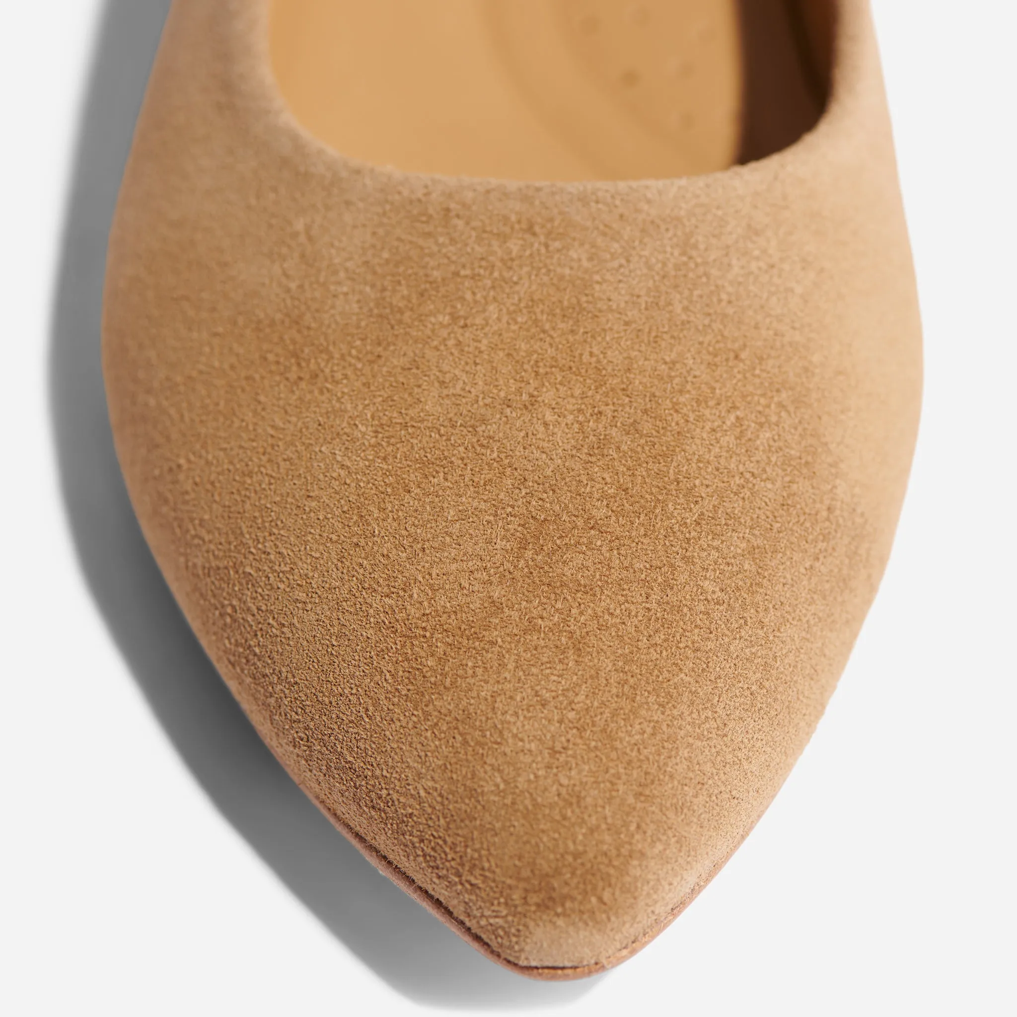 Fina Pointed Toe Flat Taupe Suede -NISOLO