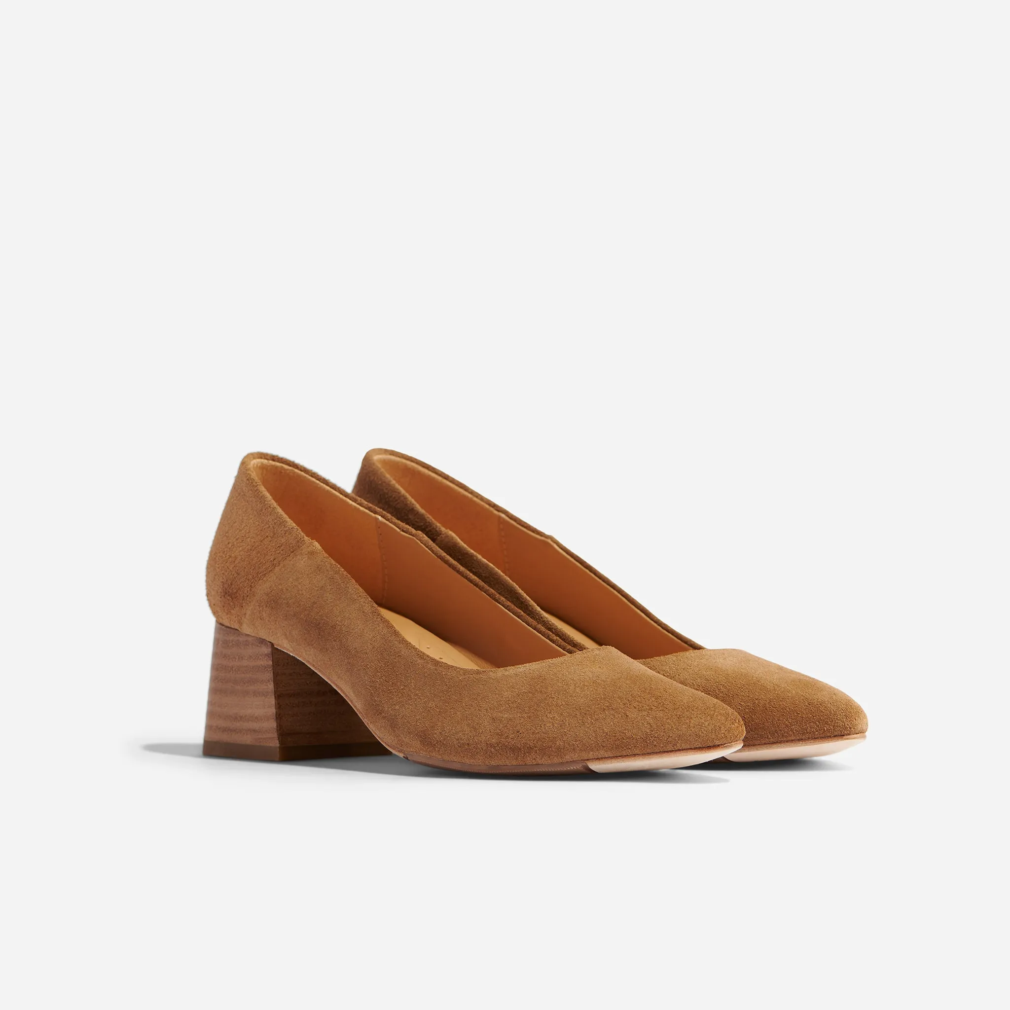 Fiorela Go-To Mid Heel Taupe Suede -NISOLO