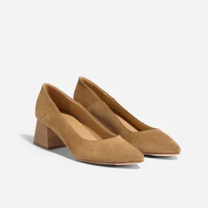 Fiorela Go-To Mid Heel Taupe Suede -NISOLO
