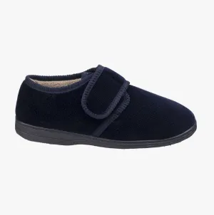 Fleet & Foster SAM Mens Velour Full Slippers Navy