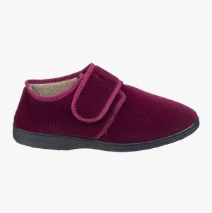 Fleet & Foster SAM Mens Velour Full Slippers Red
