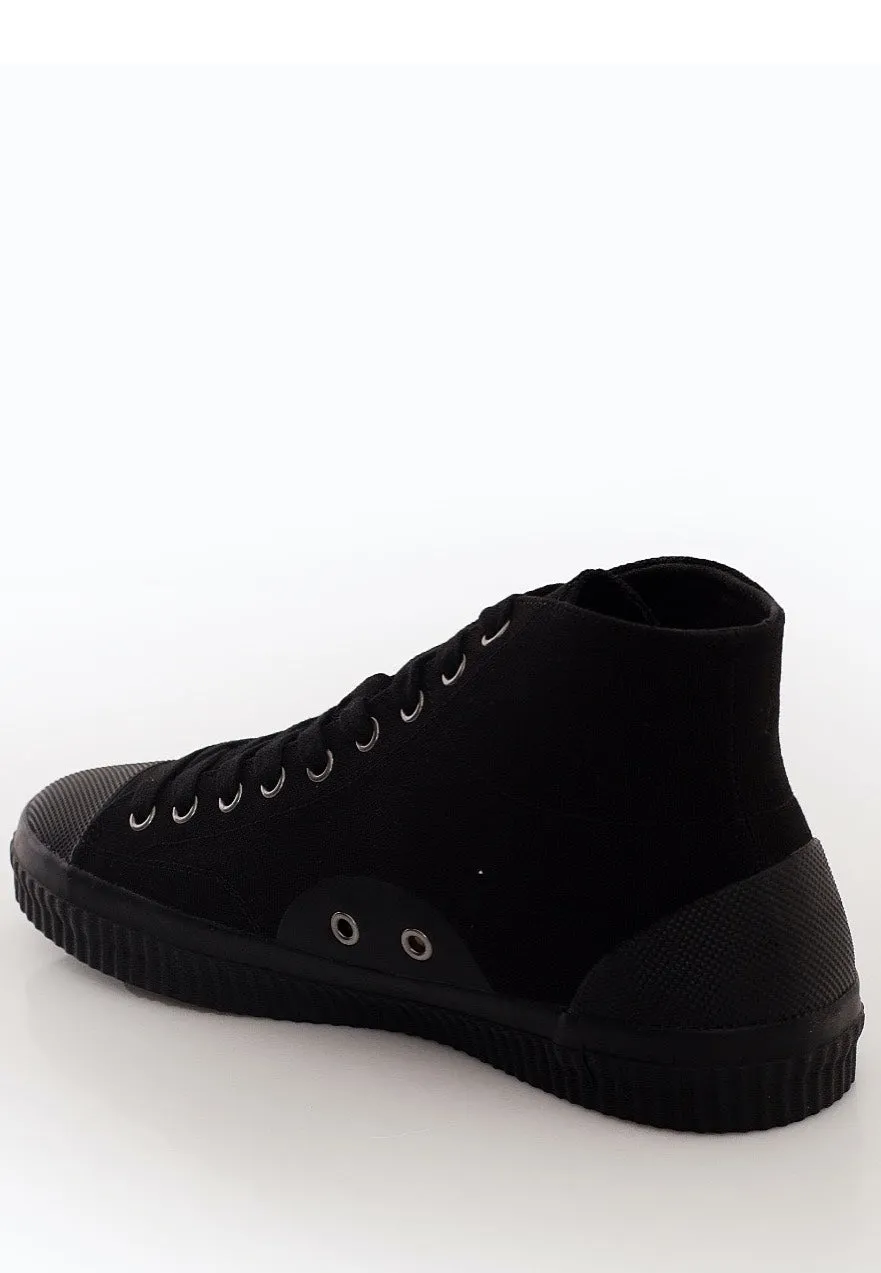Fred Perry - Hughes Mid Canvas Black/Champagne - Shoes