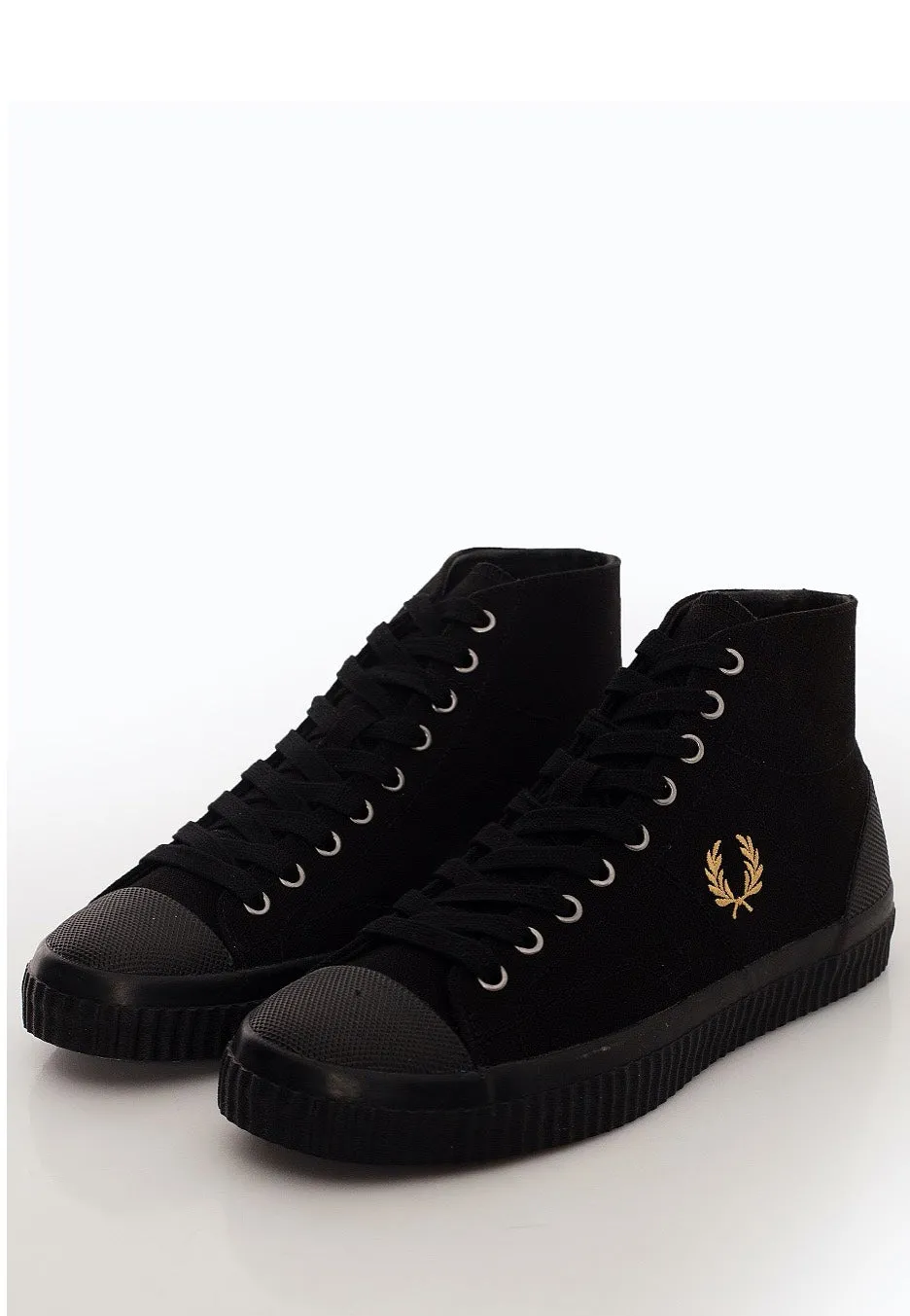 Fred Perry - Hughes Mid Canvas Black/Champagne - Shoes
