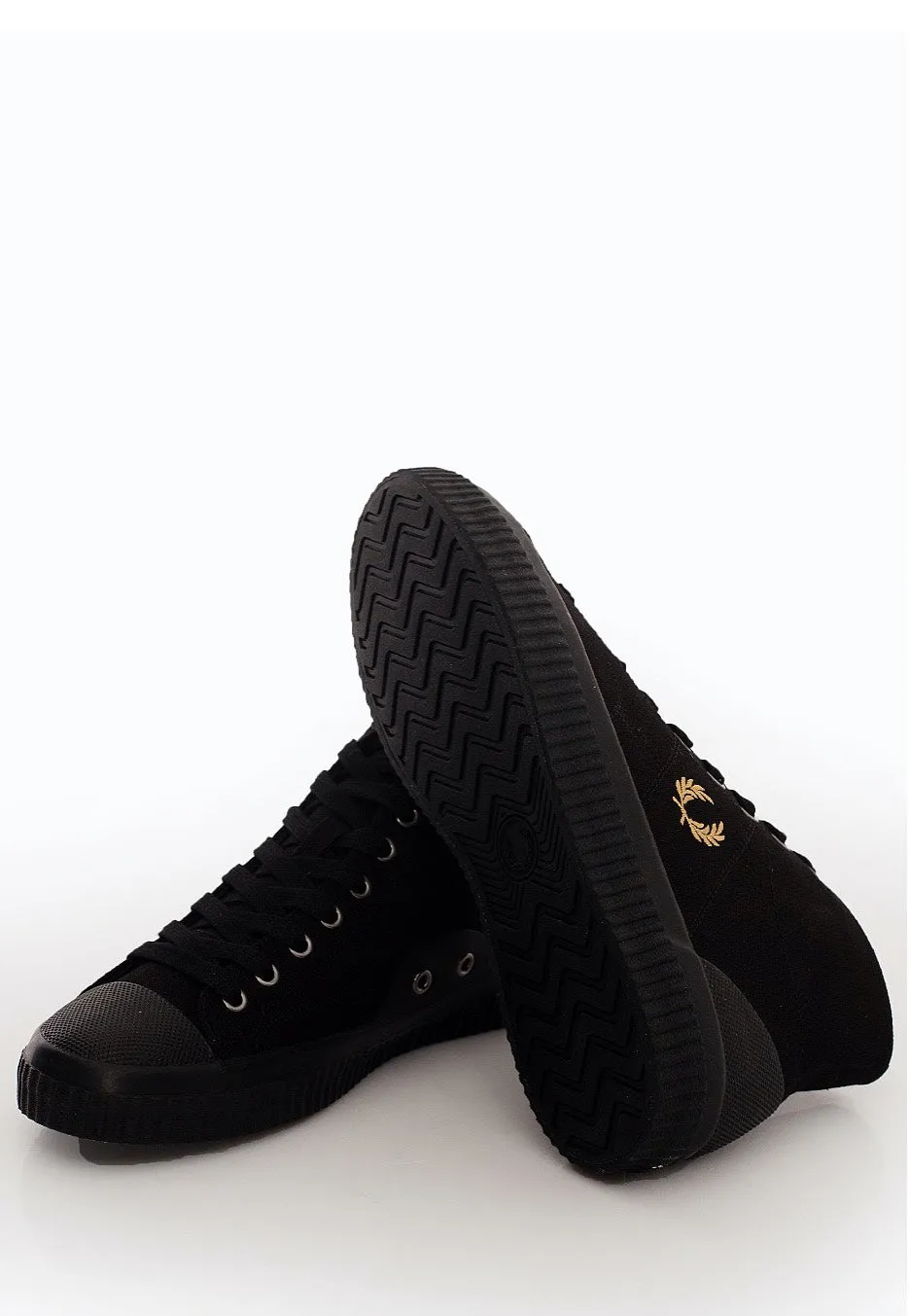 Fred Perry - Hughes Mid Canvas Black/Champagne - Shoes