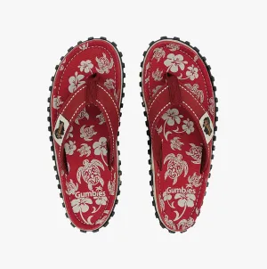 Gumbies ISLANDER Unisex Cotton Flip Flops Pacific Red