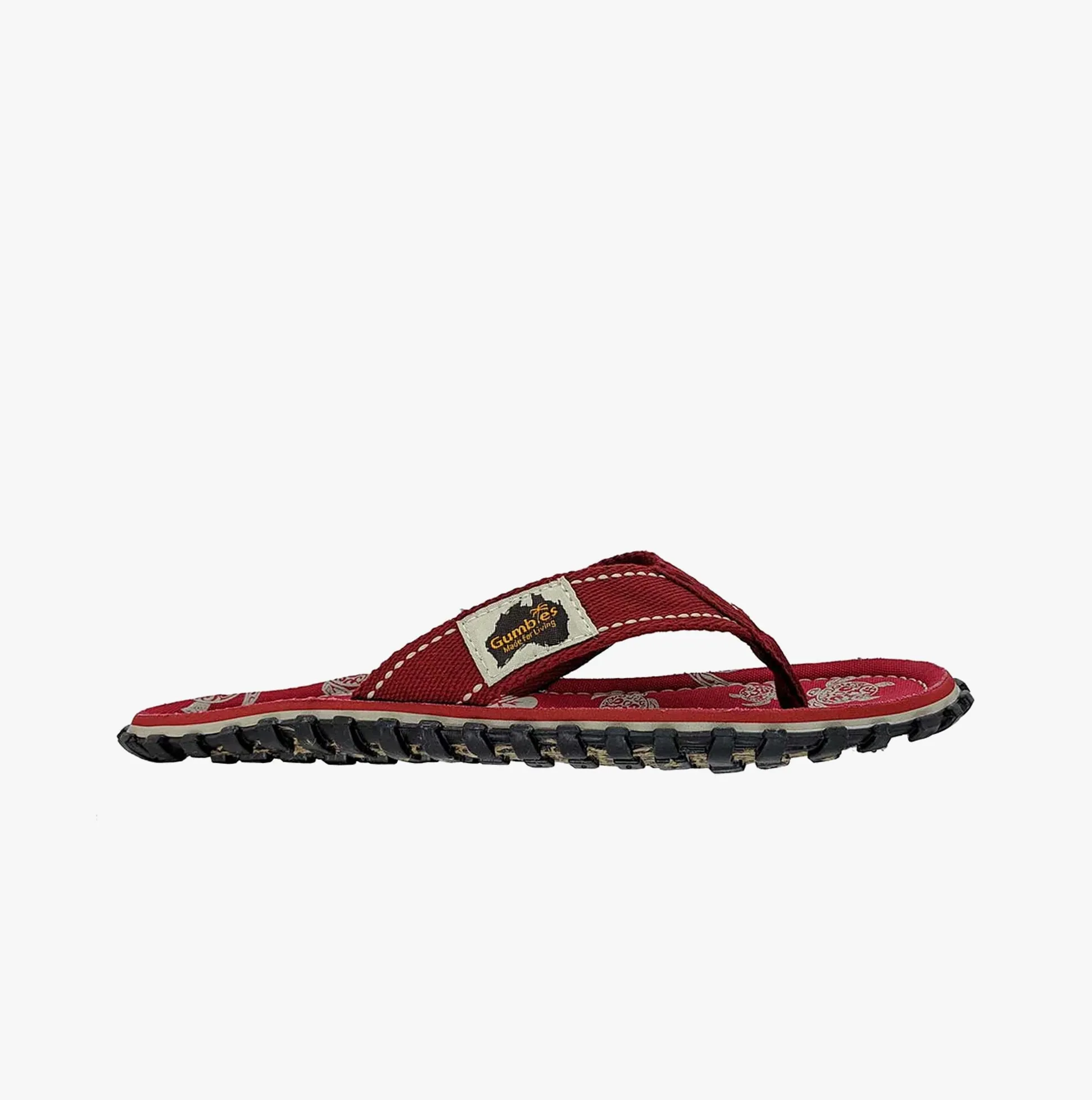 Gumbies ISLANDER Unisex Cotton Flip Flops Pacific Red