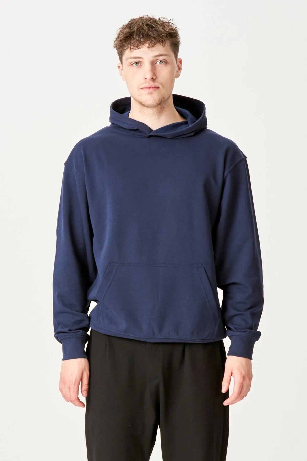 Hoodie Without Drawstring - Navy