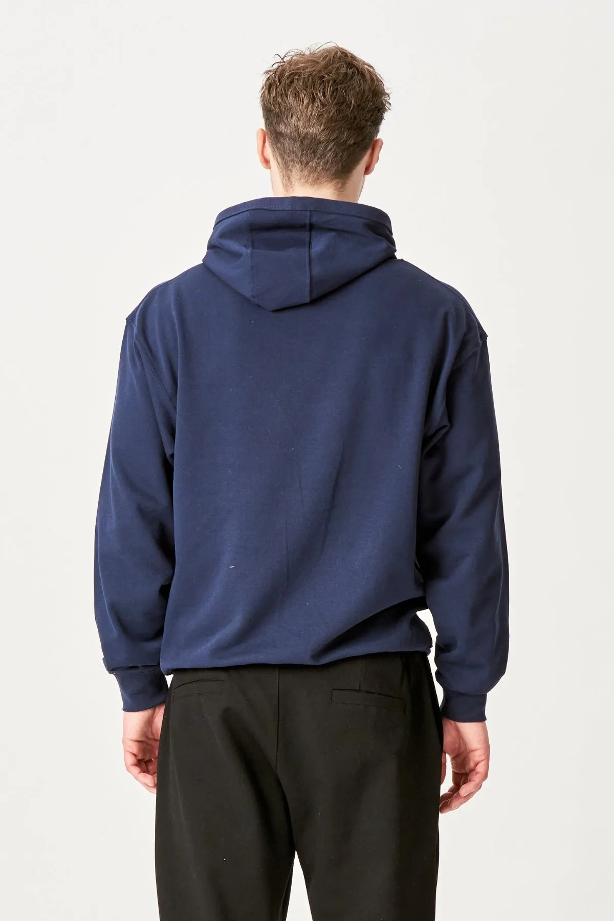 Hoodie Without Drawstring - Navy