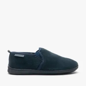 Hush Puppies ARNOLD Mens Suede Full Slippers Navy