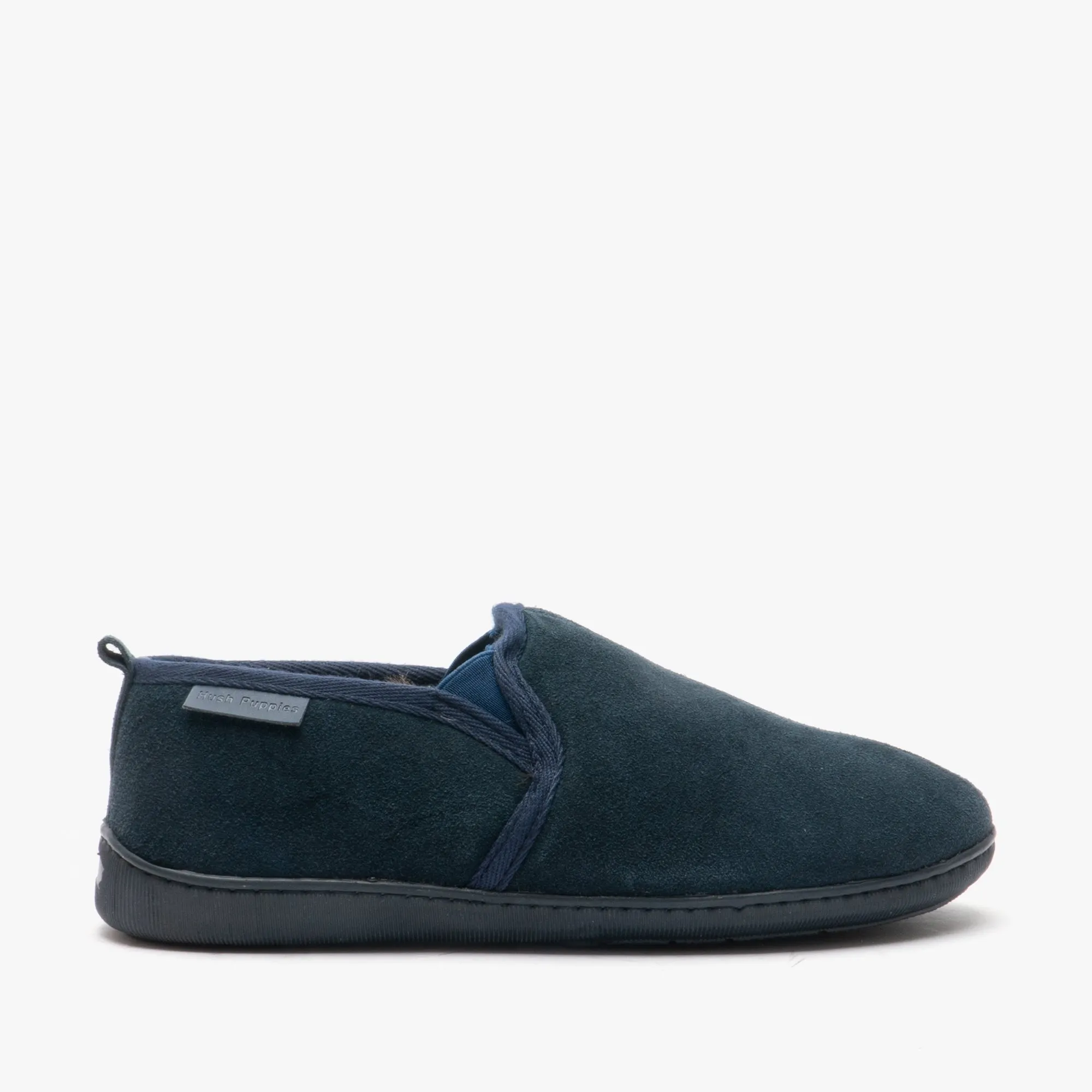 Hush Puppies ARNOLD Mens Suede Full Slippers Navy