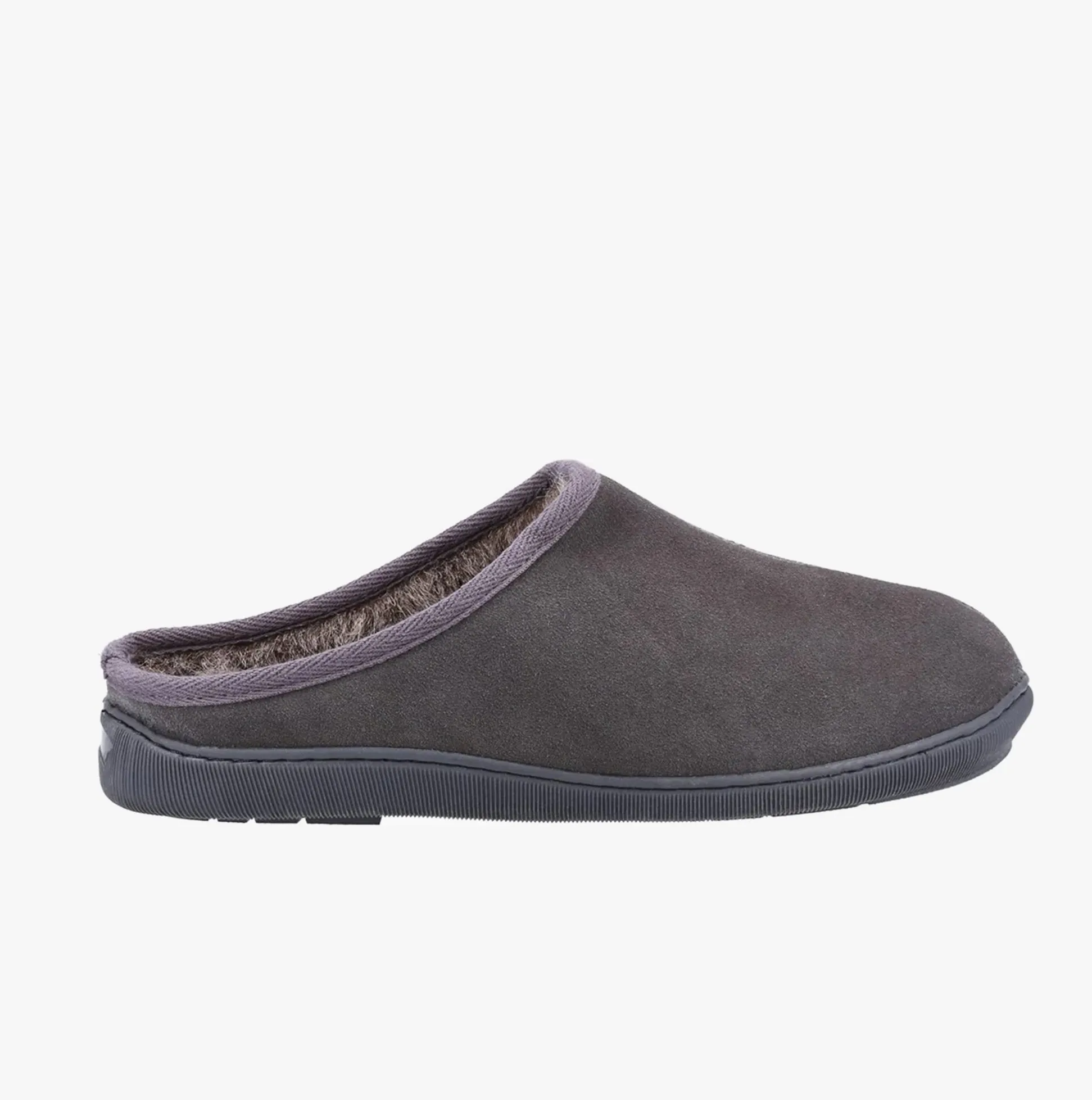 Hush Puppies ASHTON Mens Suede Slippers Grey