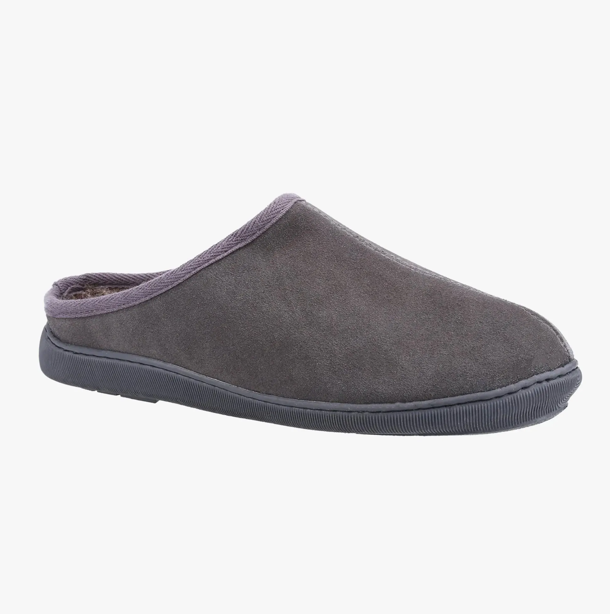 Hush Puppies ASHTON Mens Suede Slippers Grey
