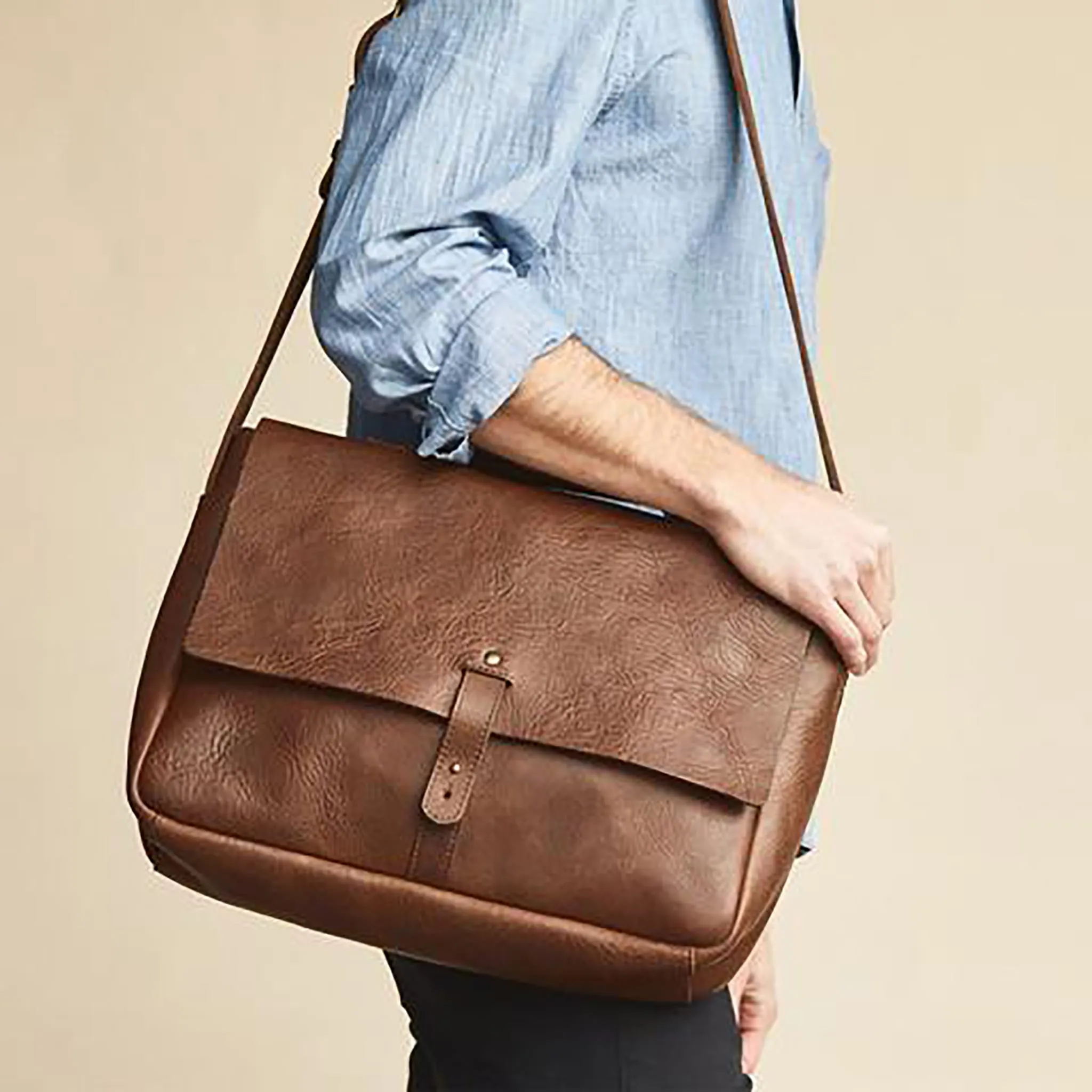 Leather Loreto Messenger Bag -NISOLO