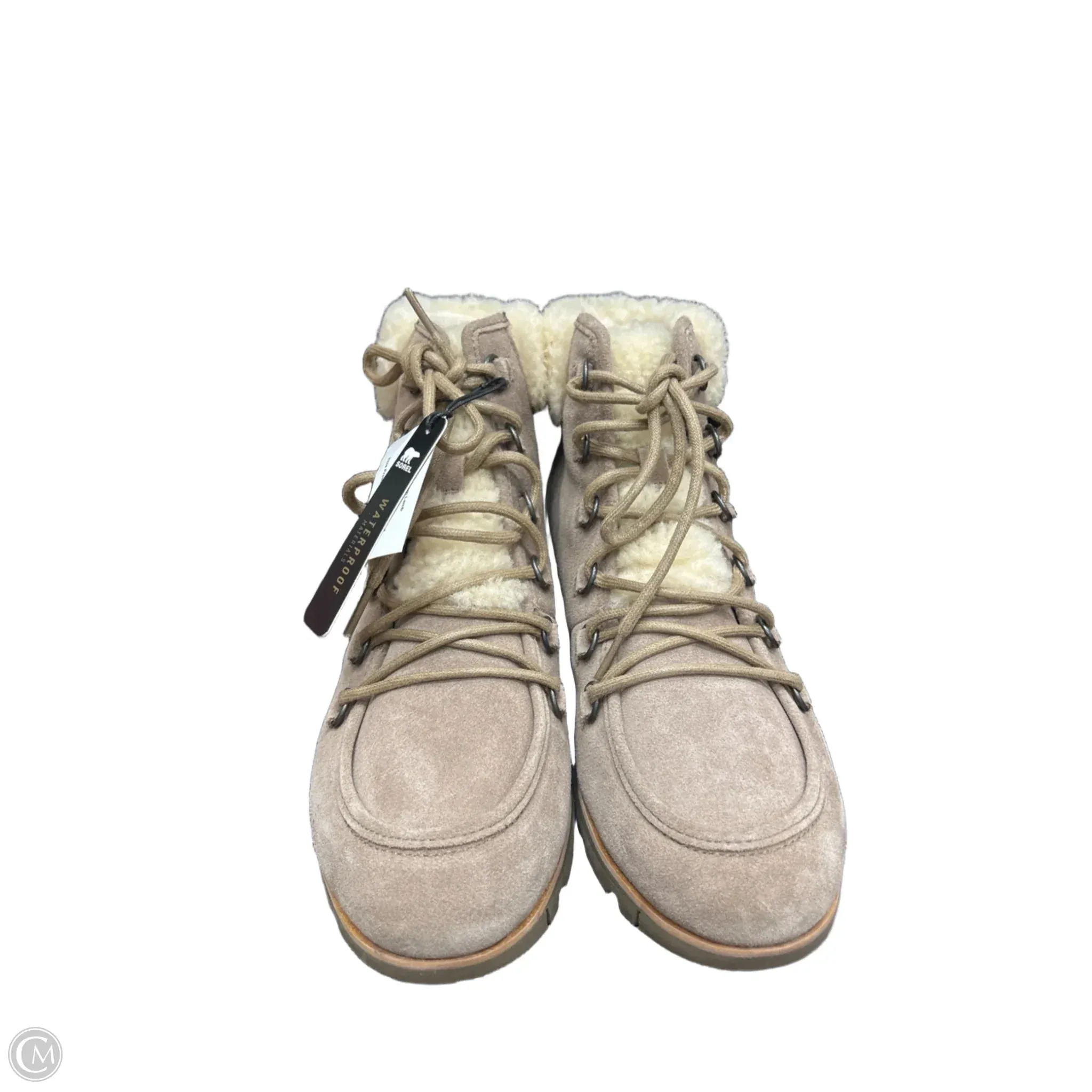 Like New! Boots Ankle Heels By Sorel In Beige, Size: 10