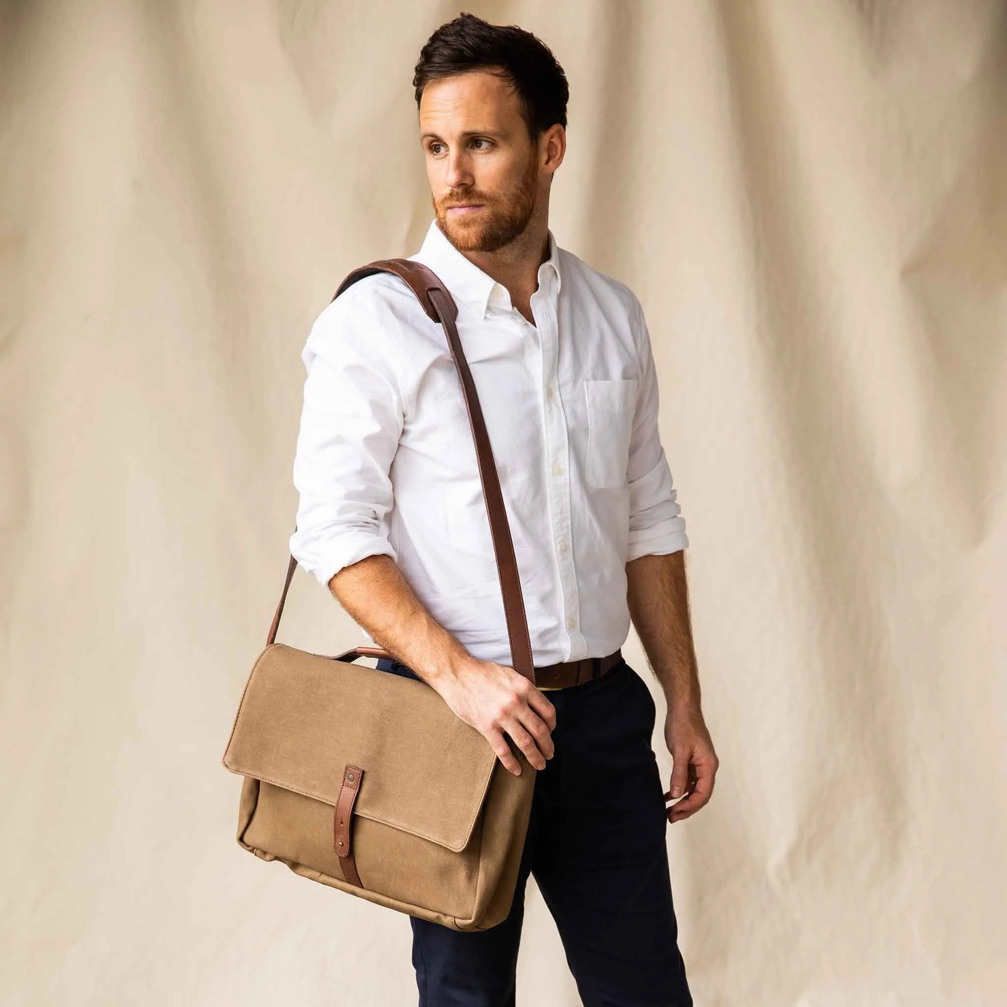 Loreto Messenger Bag Waxed Canvas -NISOLO