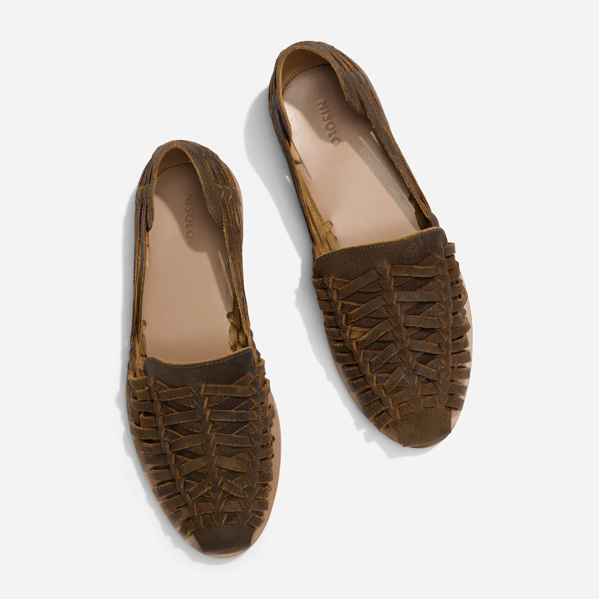 Men's Huarache Sandal Waxed Brown -NISOLO