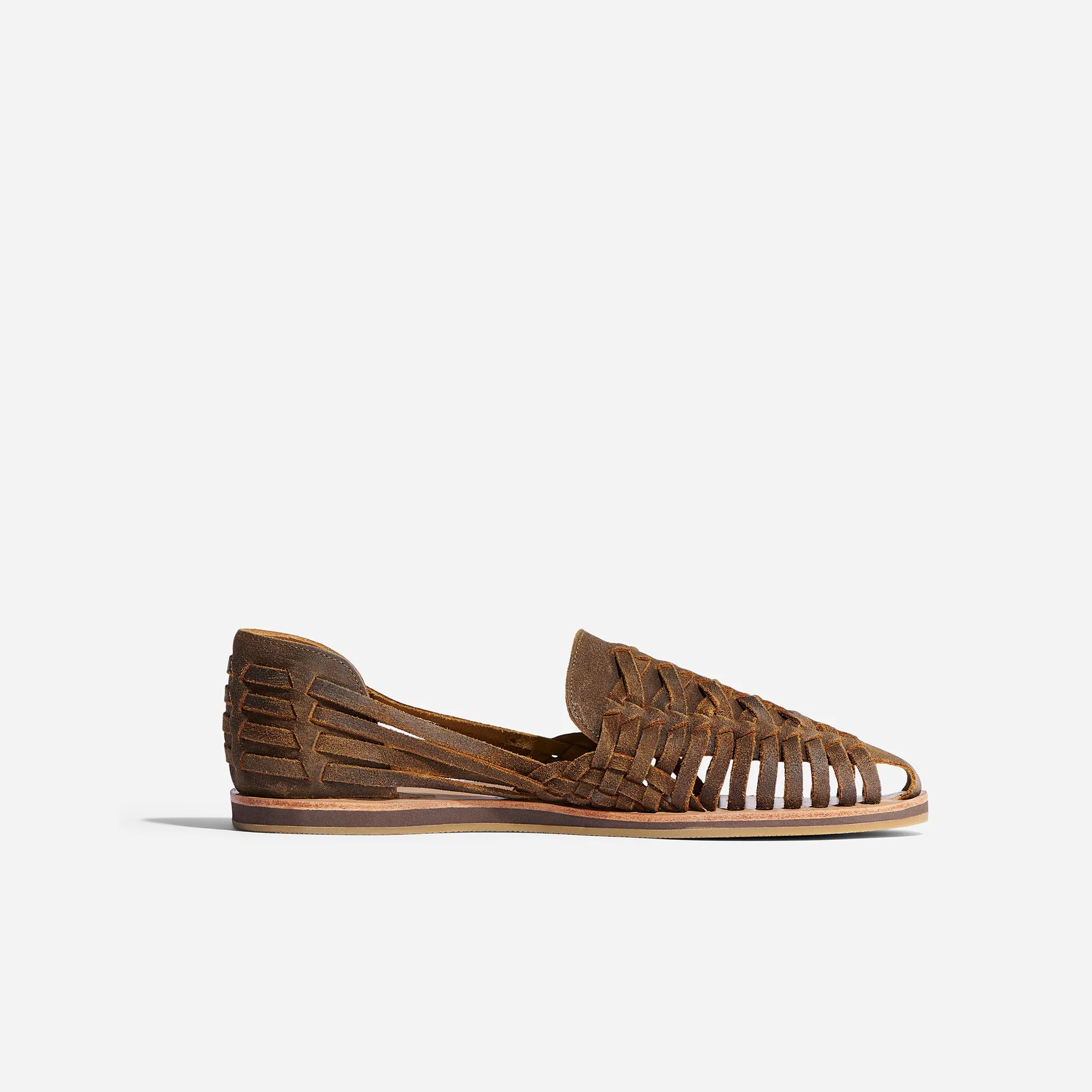 Men's Huarache Sandal Waxed Brown -NISOLO