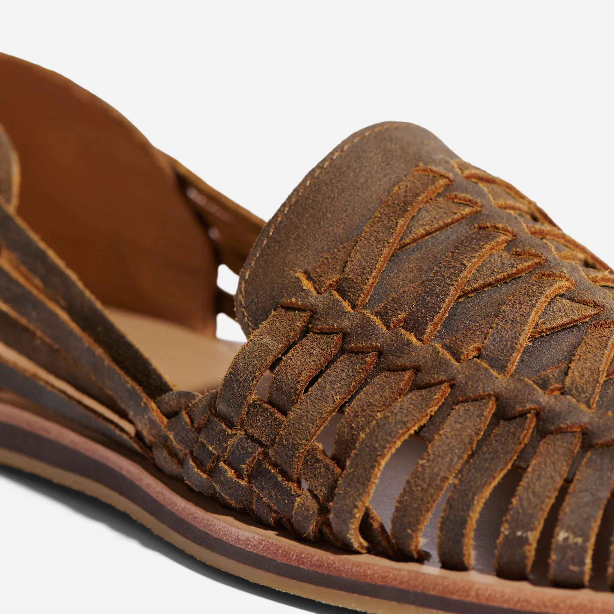 Men's Huarache Sandal Waxed Brown -NISOLO