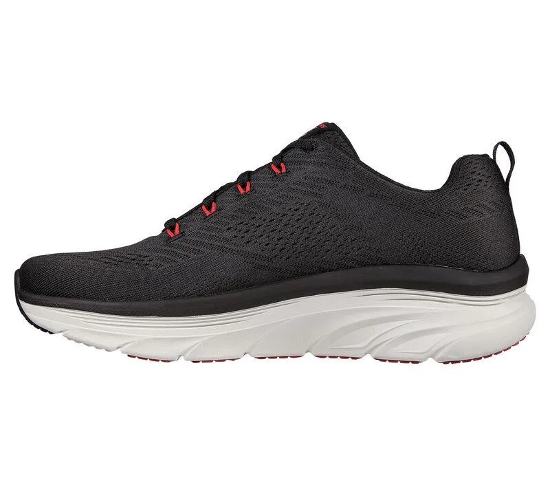 Men's Wide Fit Skechers 232364 Relaxed Fit Meerno D'lux Walker Trainers - Black/Red