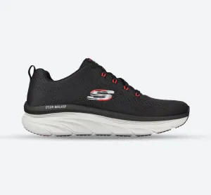 Men's Wide Fit Skechers 232364 Relaxed Fit Meerno D'lux Walker Trainers - Black/Red