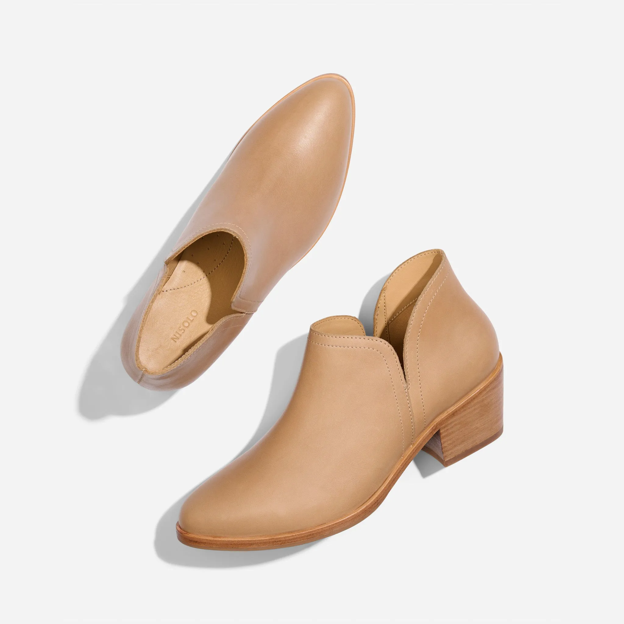 Mia Everyday Ankle Bootie Almond -NISOLO