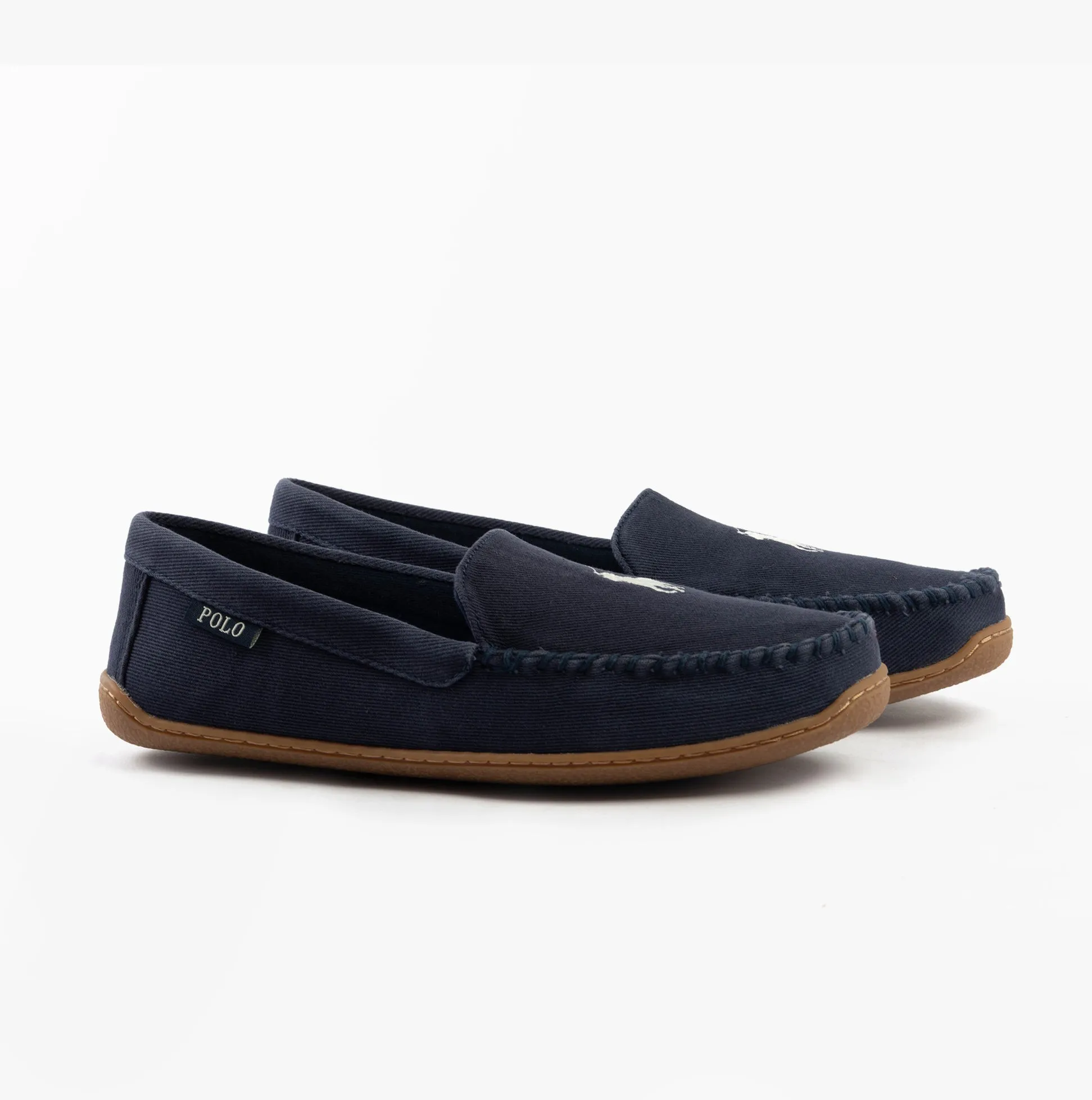 Polo Ralph Lauren BRENAN Mens Slippers Navy/Paper White