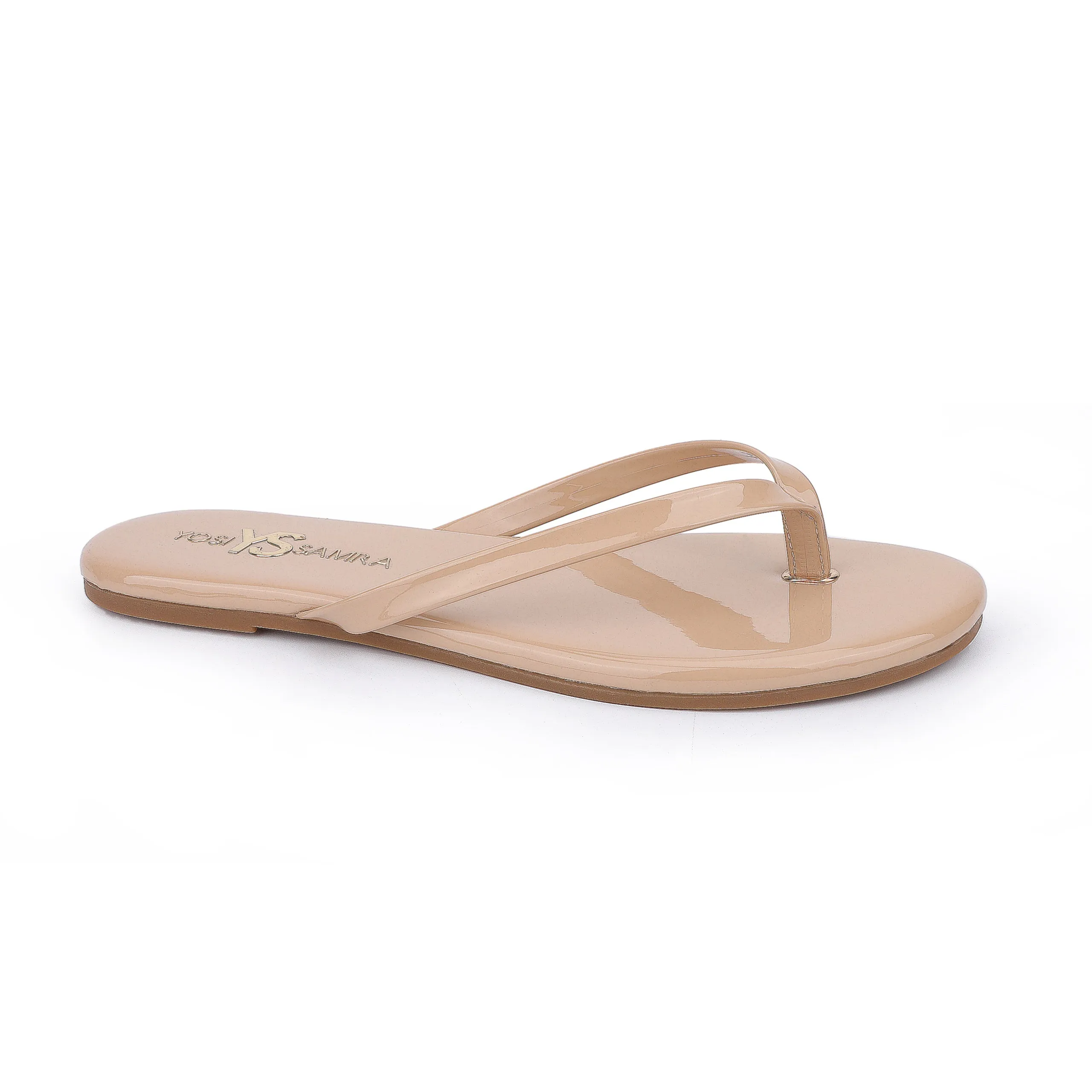 Reformation Rivington Flip Flop in Nude Patent