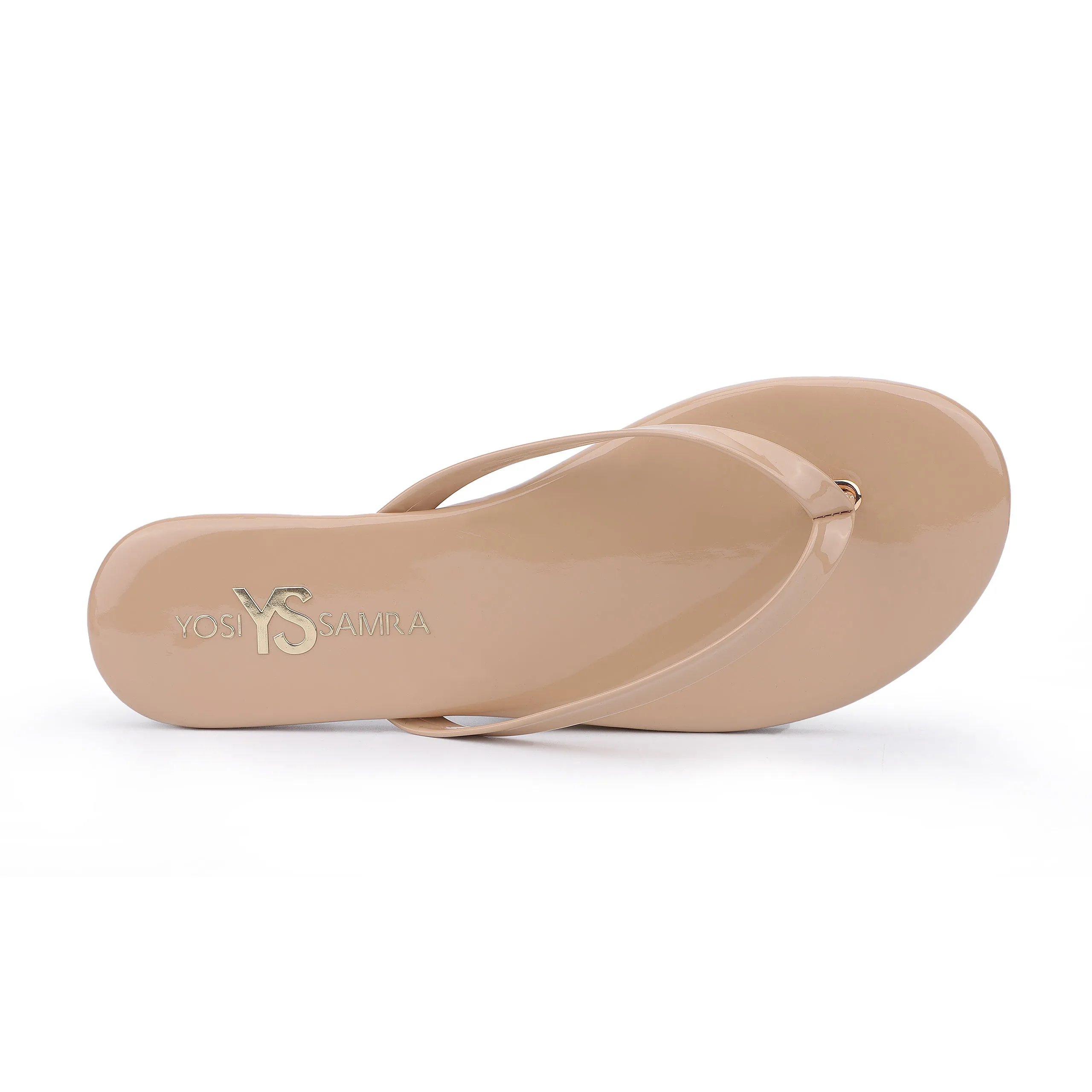 Reformation Rivington Flip Flop in Nude Patent