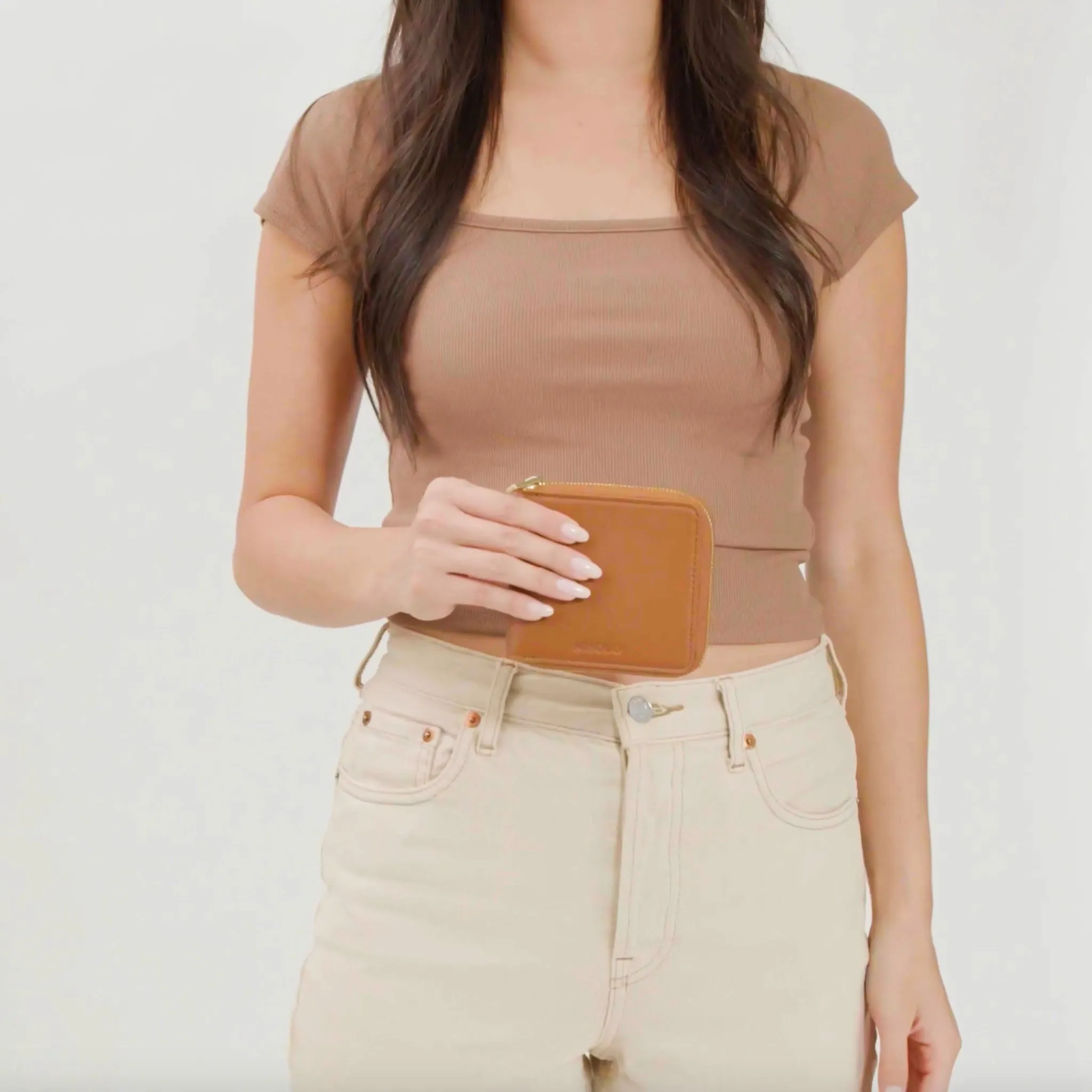 Remi Zip Wallet Caramel -NISOLO