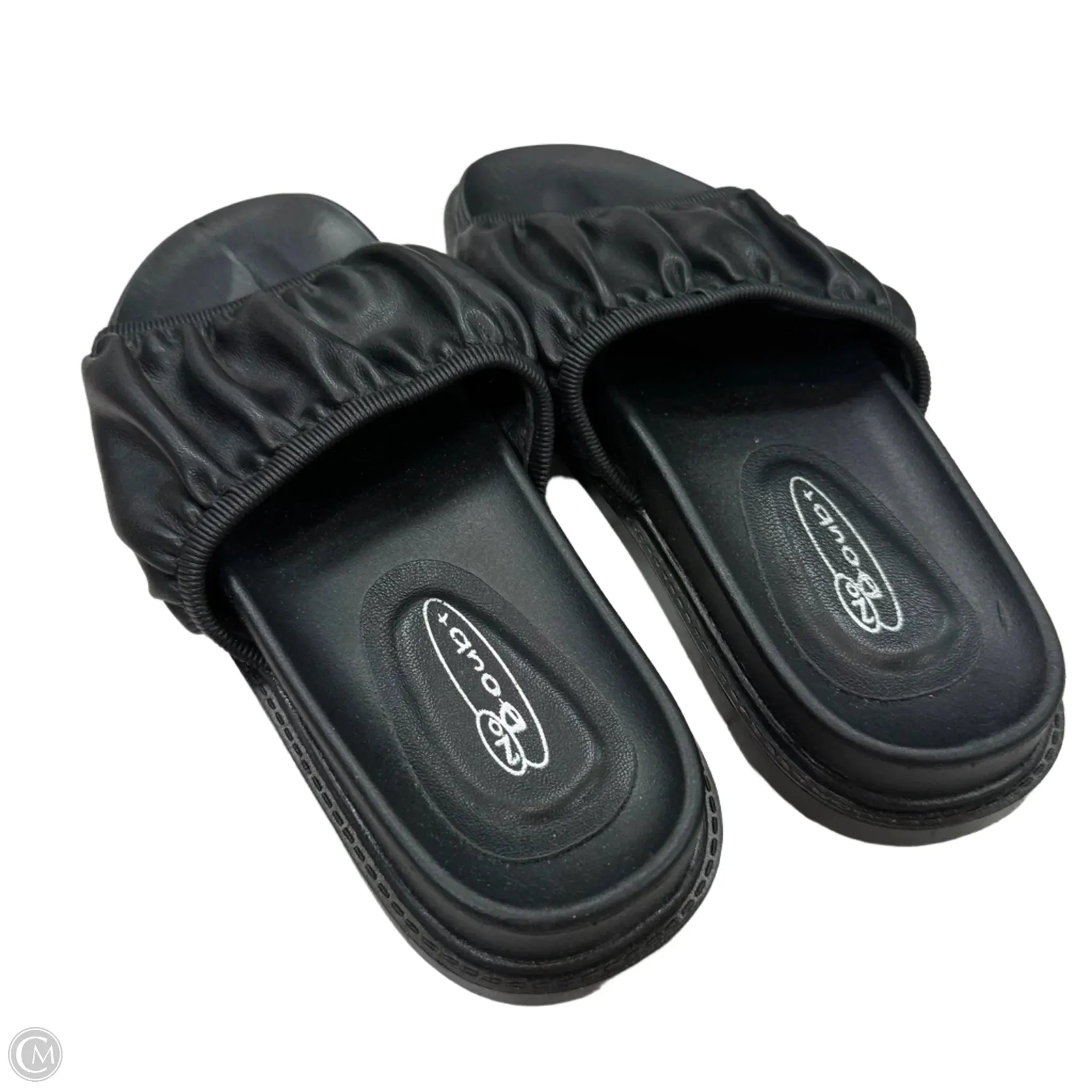 Sandals Flats By Clothes Mentor In Black, Size: 7