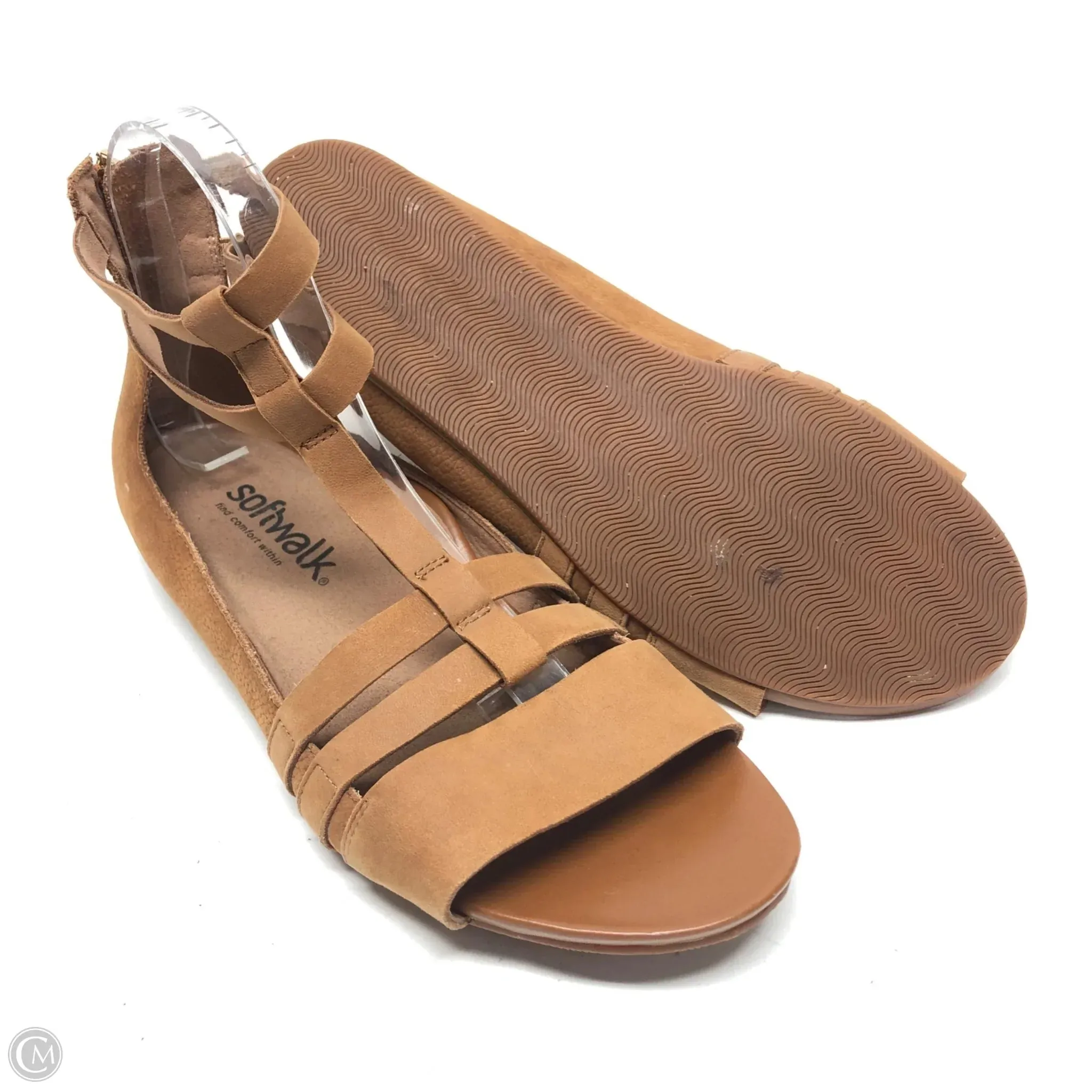 Sandals Flats By Clothes Mentor In Brown, Size: 9