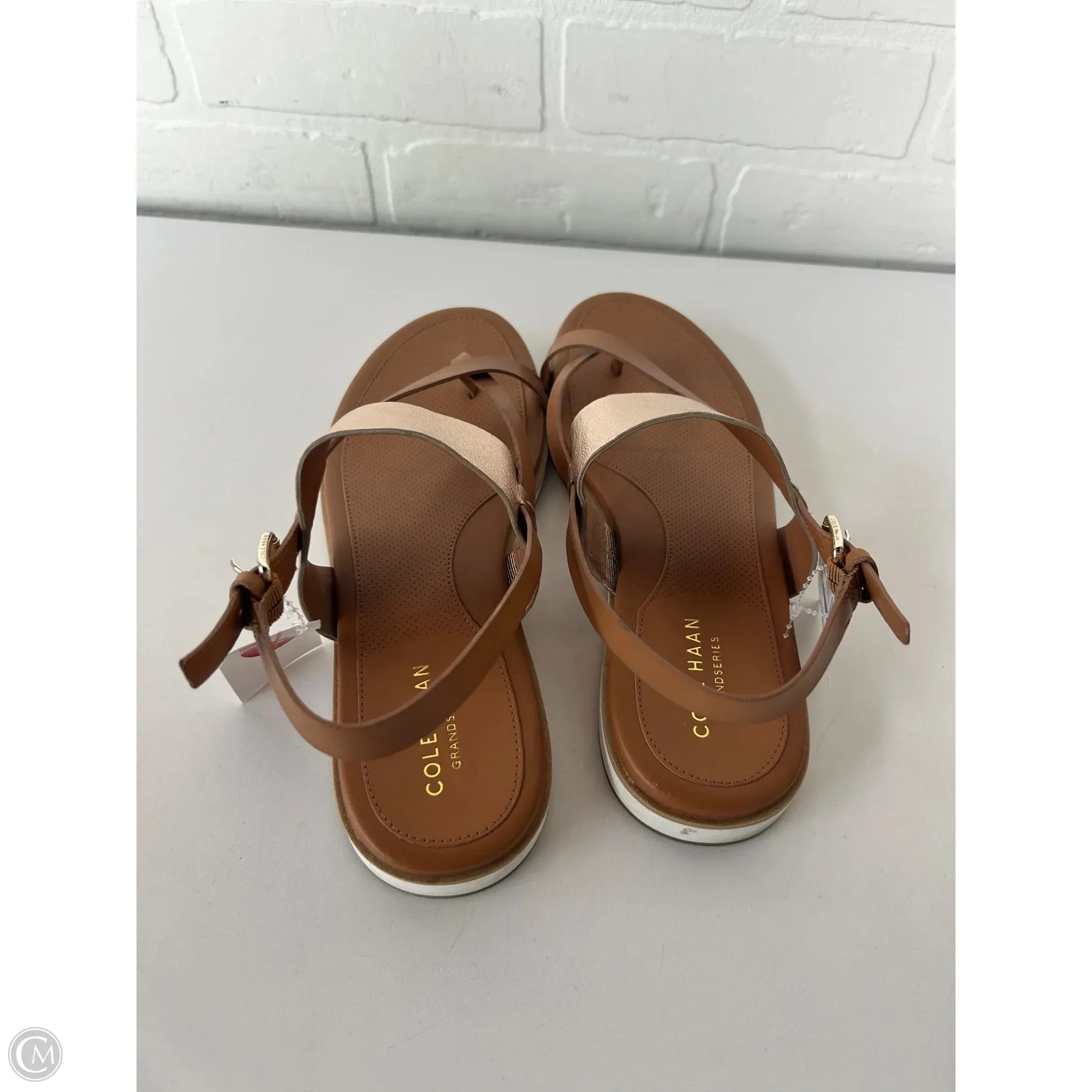 Sandals Flats By Cole-haan In Brown & Gold, Size: 8.5