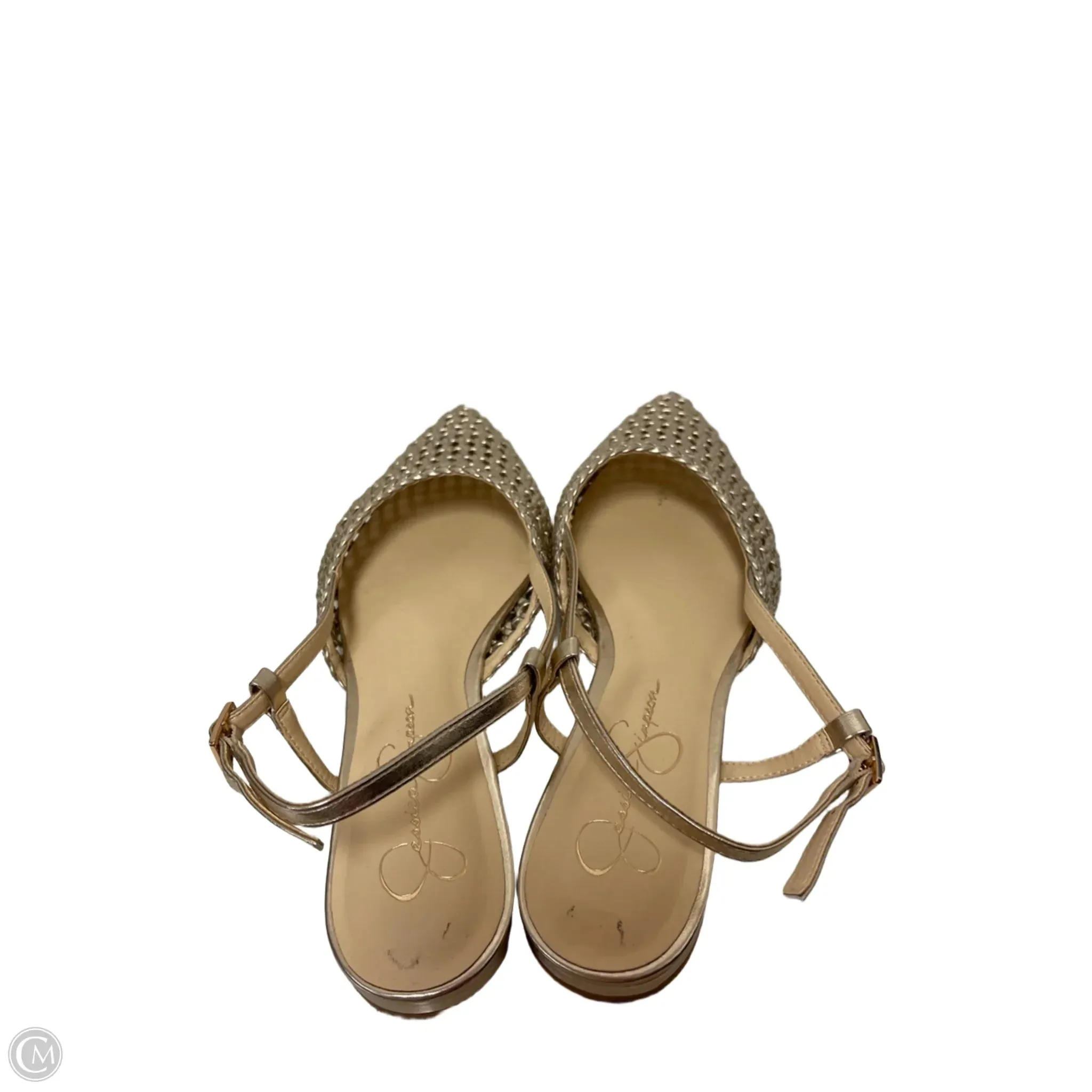Sandals Flats By Jessica Simpson In Gold, Size: 9.5