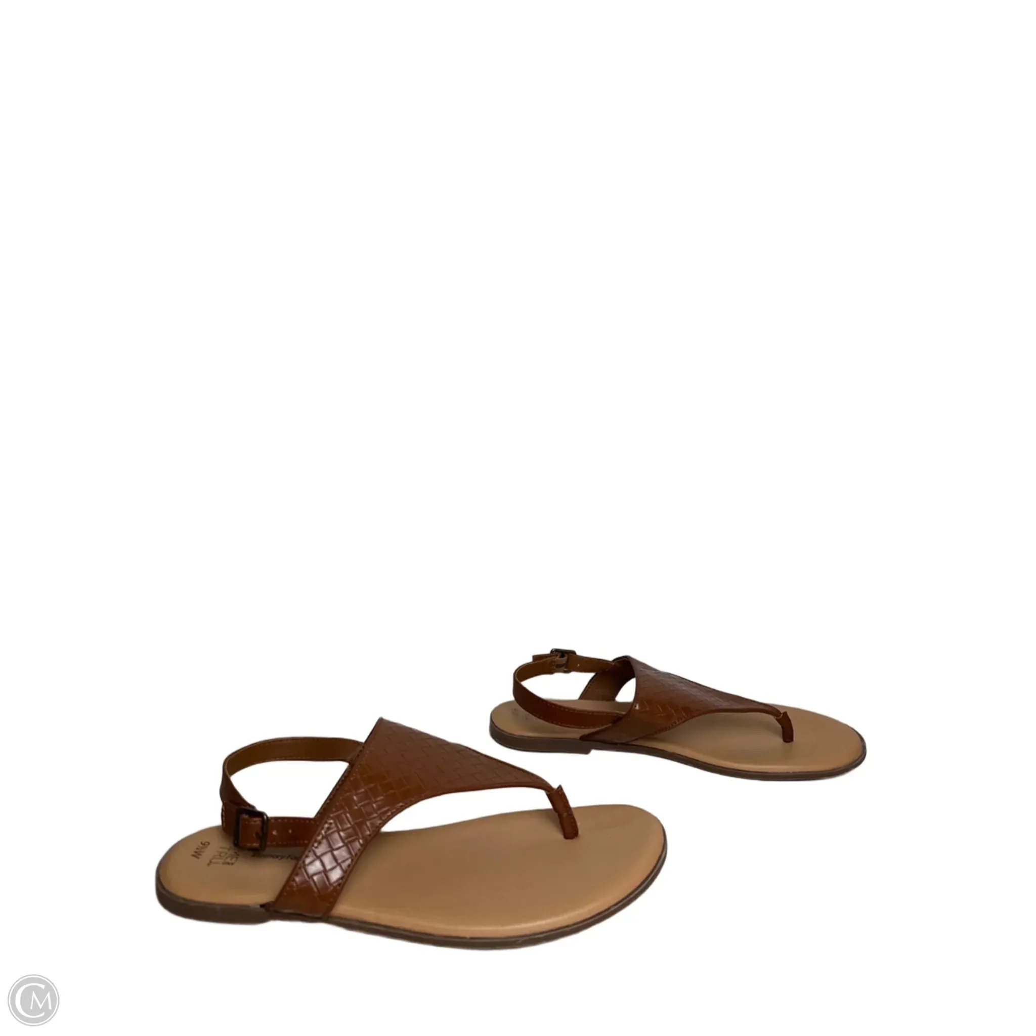 Sandals Flats By Time And Tru In Brown, Size: 9.5