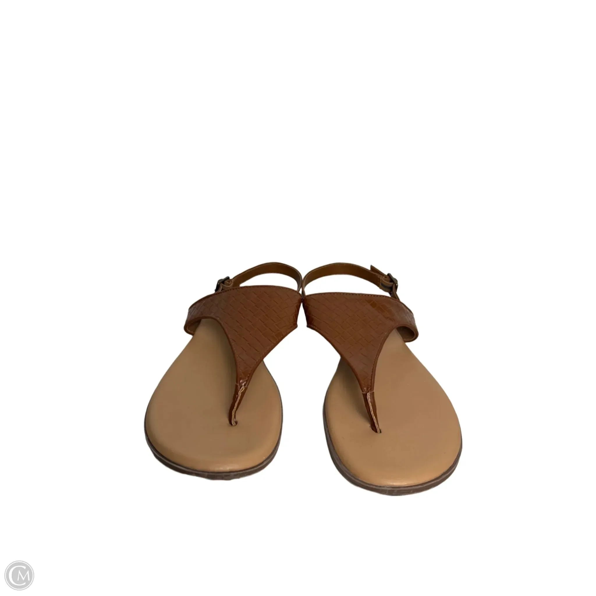 Sandals Flats By Time And Tru In Brown, Size: 9.5