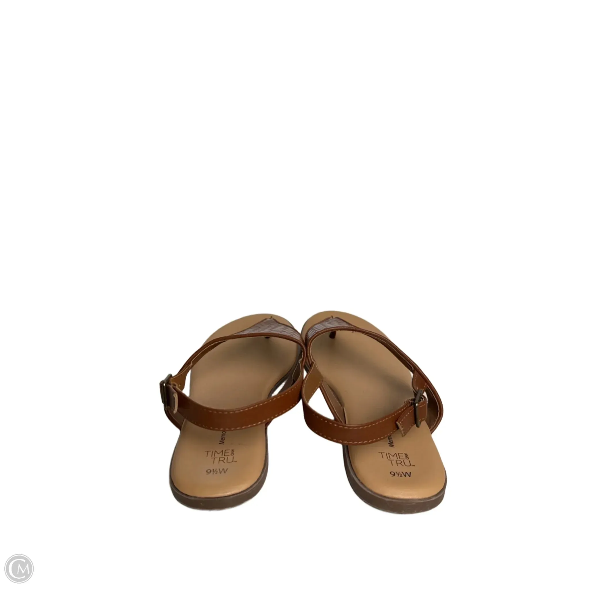 Sandals Flats By Time And Tru In Brown, Size: 9.5