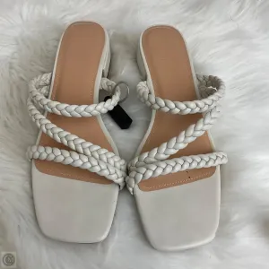 Sandals Heels Block By Cushionaire In White, Size: 10