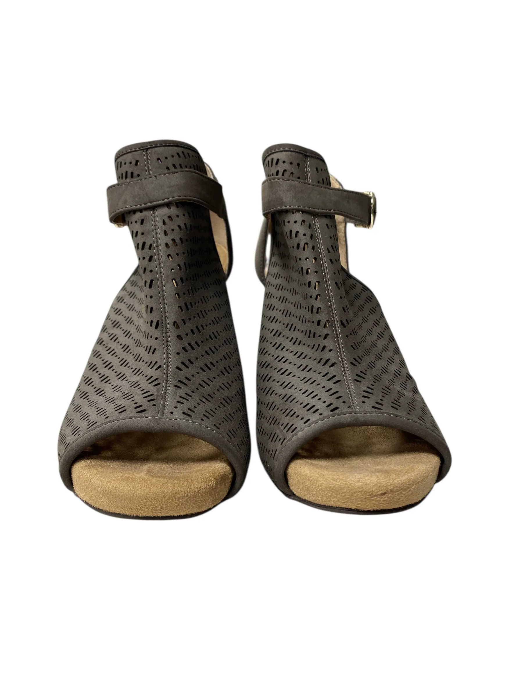Sandals Heels Block By Gianni Bini In Brown, Size:9