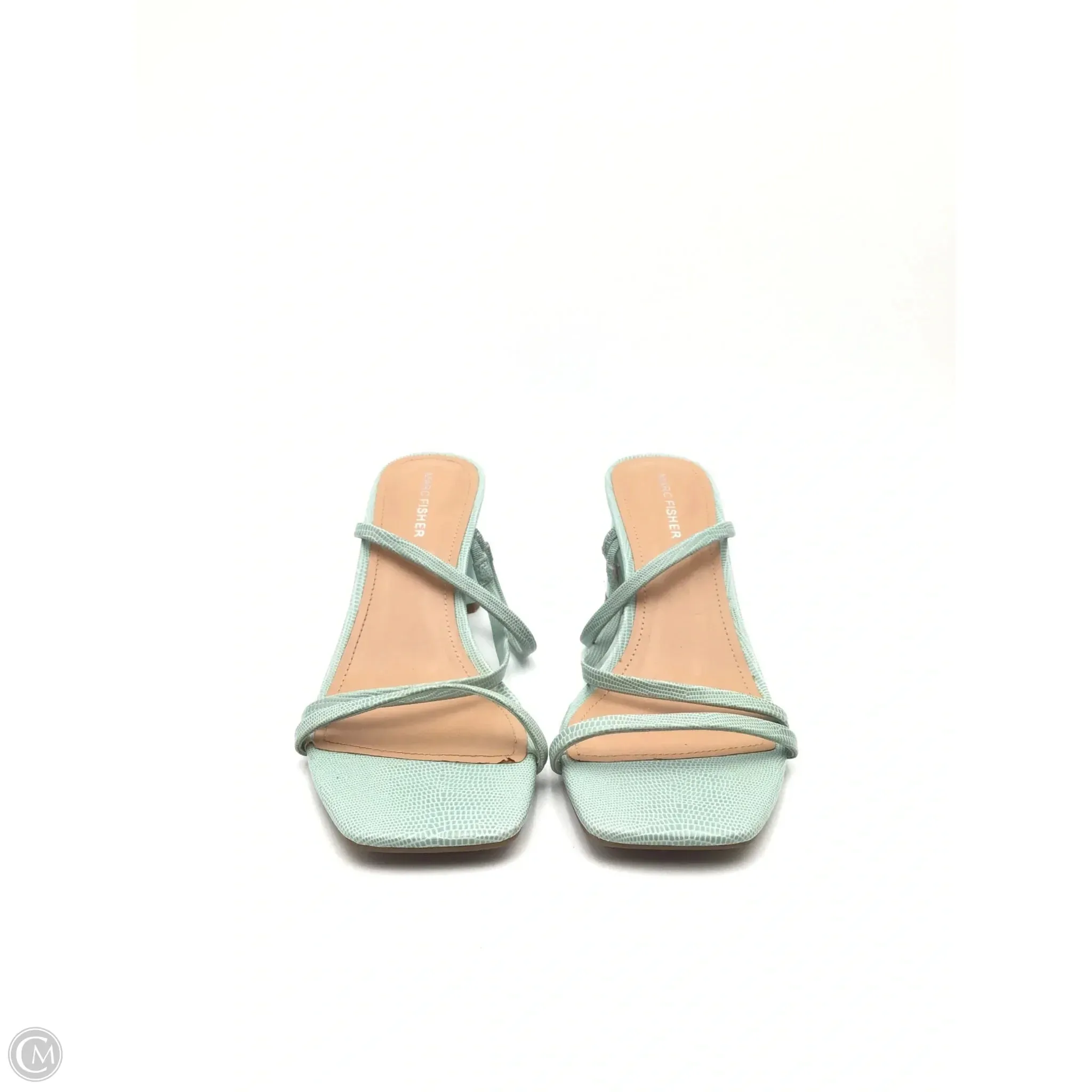 Sandals Heels Block By Marc Fisher In Green, Size: 9.5