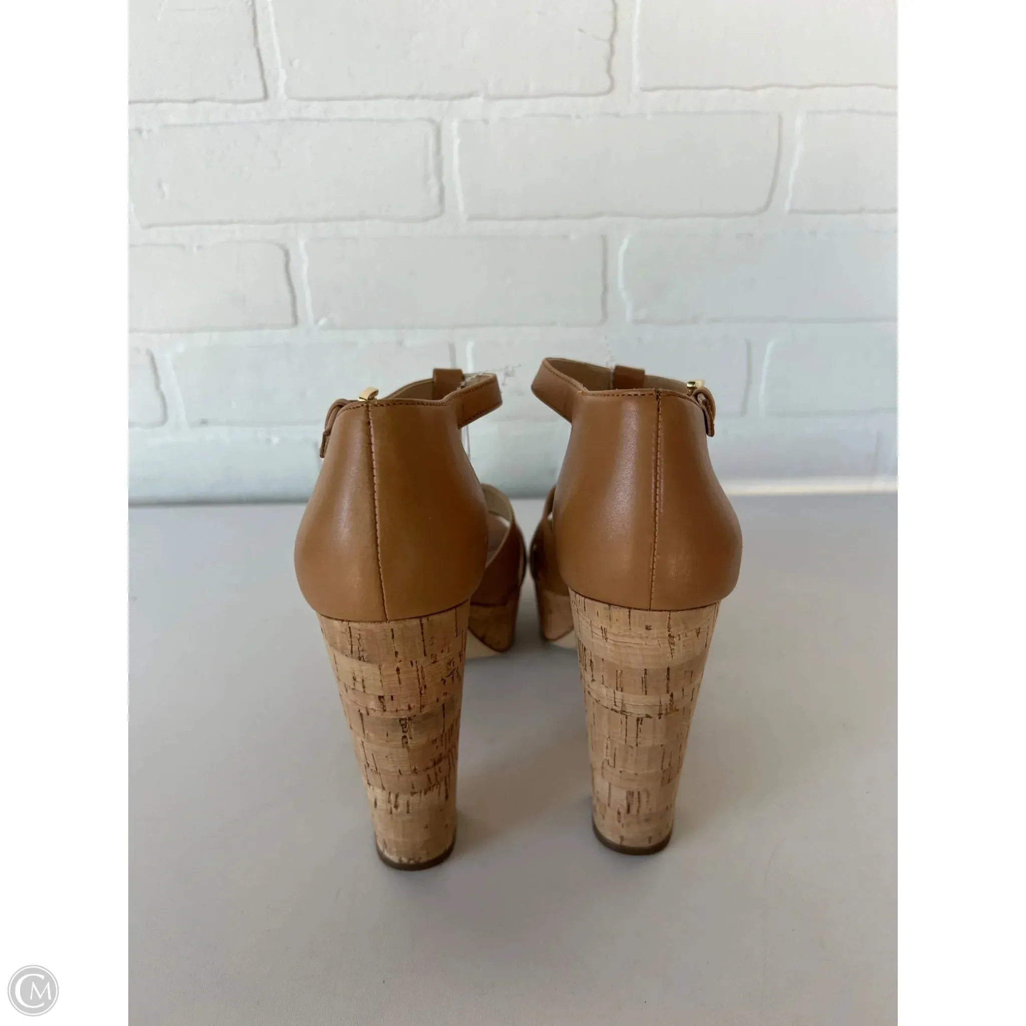 Sandals Heels Block By Michael By Michael Kors In Tan, Size: 7
