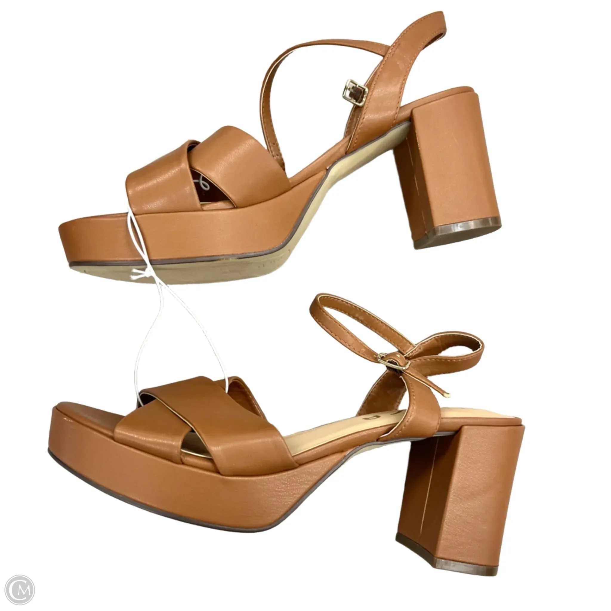Sandals Heels Block By Unisa In Brown, Size: 10